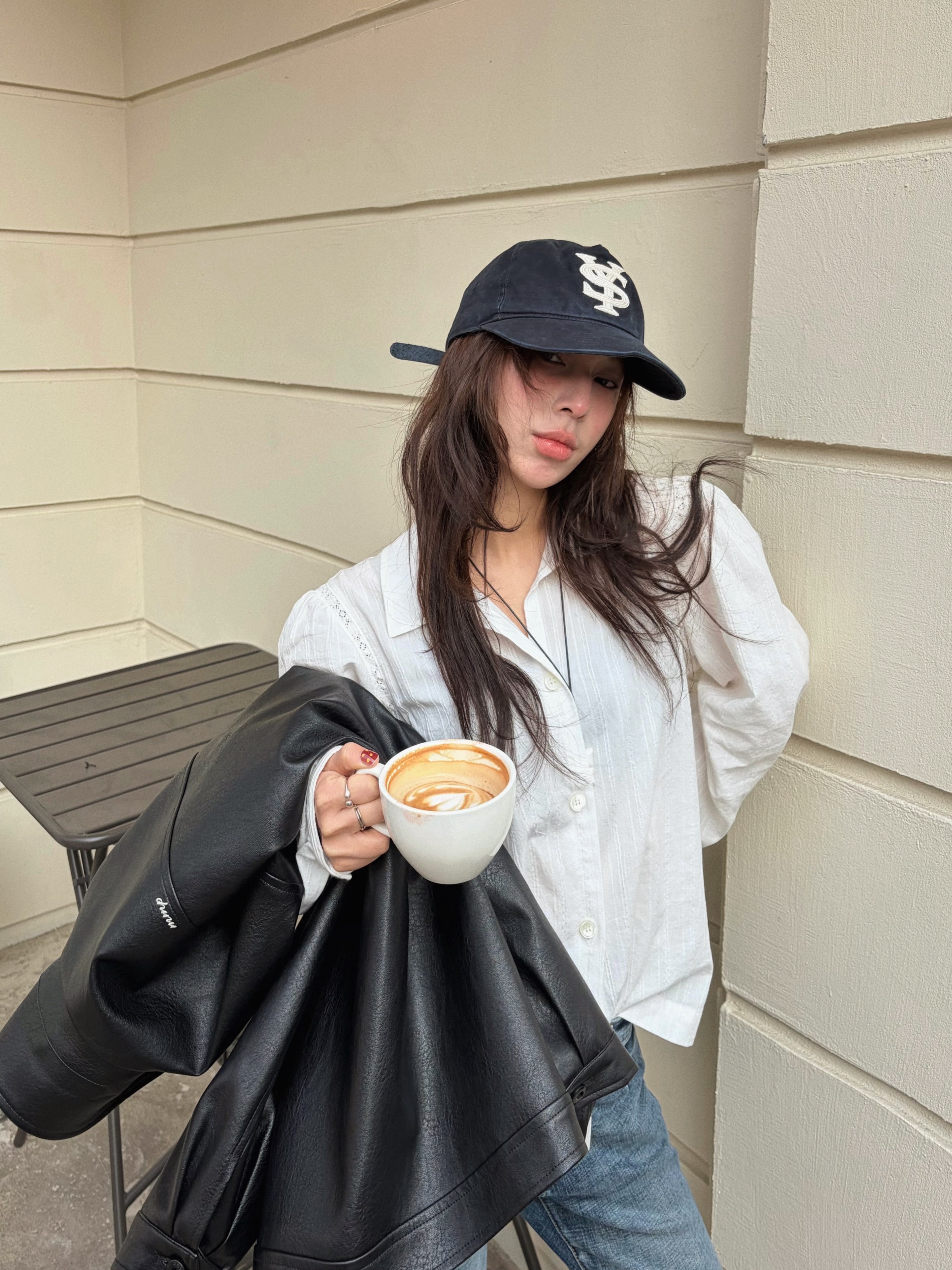 Sunday Ceremony Sy Logo 5 Panel Cotton Cap - Navy 착용 스타일 - 4