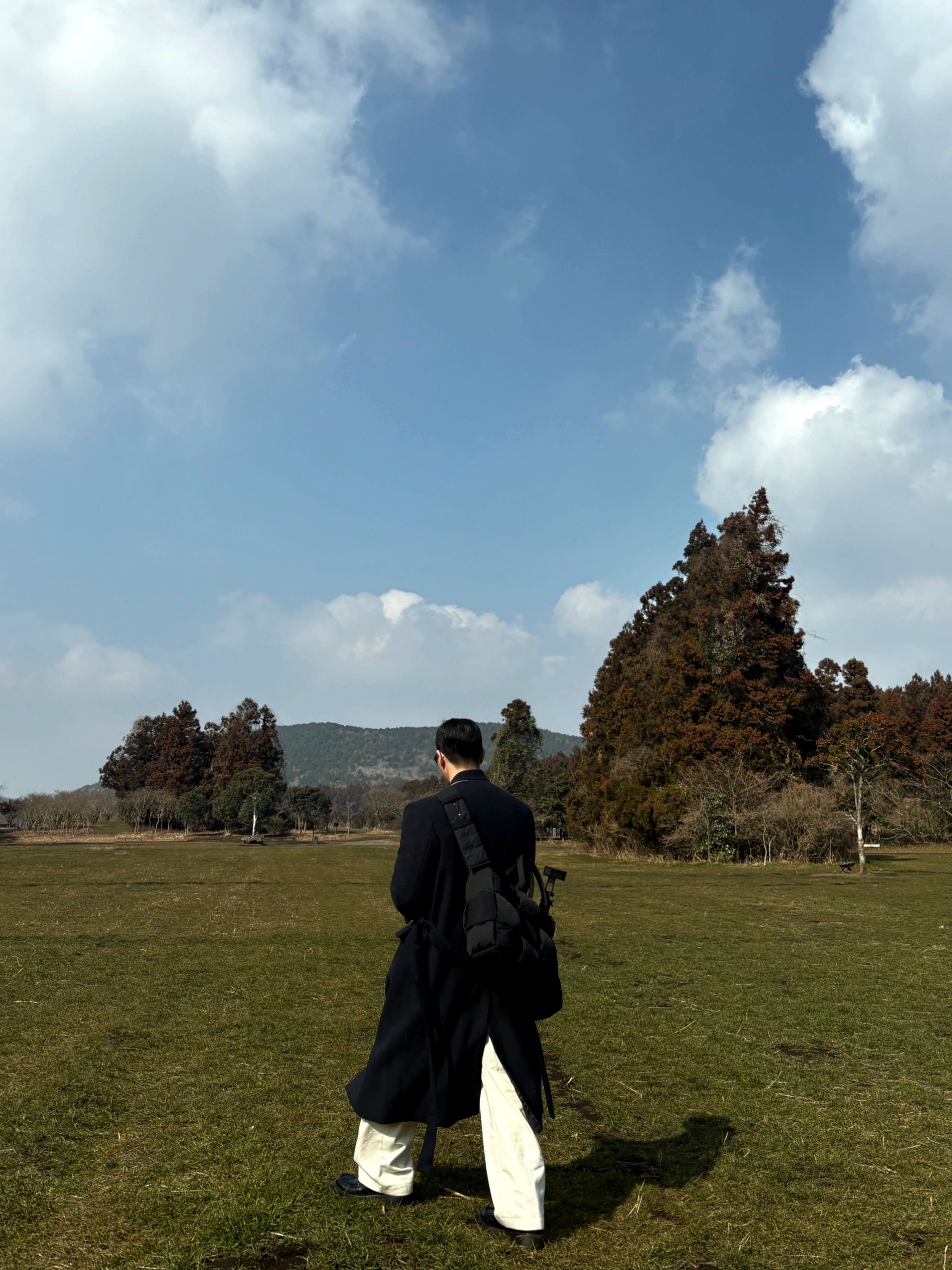 Bottega Veneta Large Arco Padded Tote Bag Black, Thom Browne Donegal Cable 4-Bar V-Neck Cardigan Navy 착용 스타일 - 1