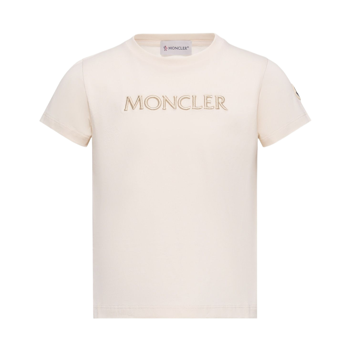 L1-954-8C00009-89AT9-050 (Kids) Moncler Embroidered Logo Cotton T-Shirt White Ivory - 26SS