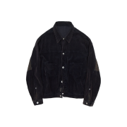 Polyteru 1011 Paisley Trucker Jacket Corduroy Dark Purple Navy