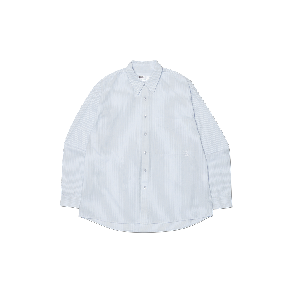 NMSS62SH02GRY NOMANUAL Striped Shirt Gray