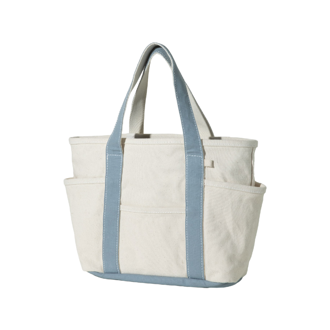 마지언타이틀 스몰 카페토트 캔버스 에크루 스카이블루(MAZIUNTITLED Small Cafe Tote Canvas Ecru skyblue)