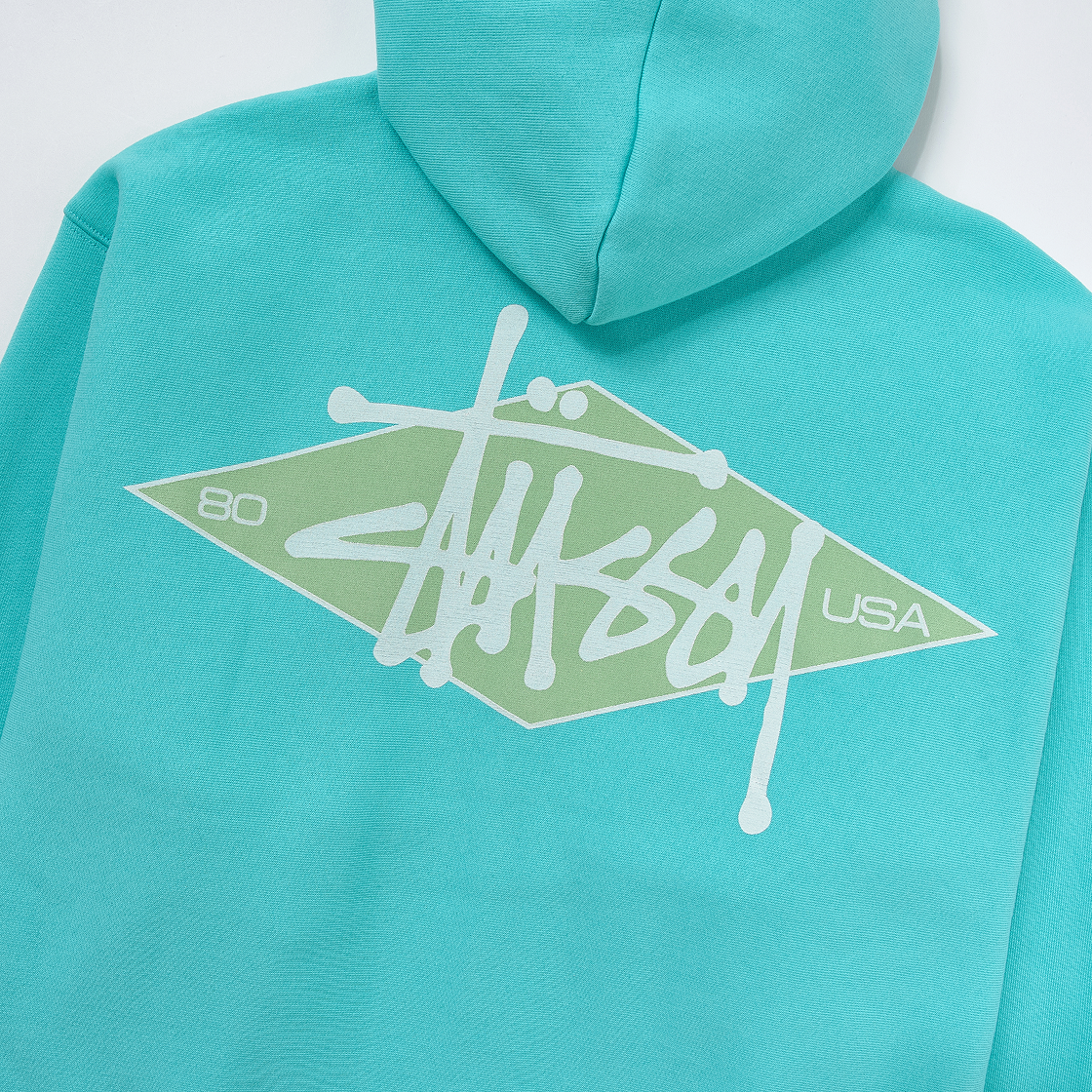 스투시 베이식 다이아몬드 후드 집업 틸(Stussy Basic Diamond Zip Hoodie Teal) - 3