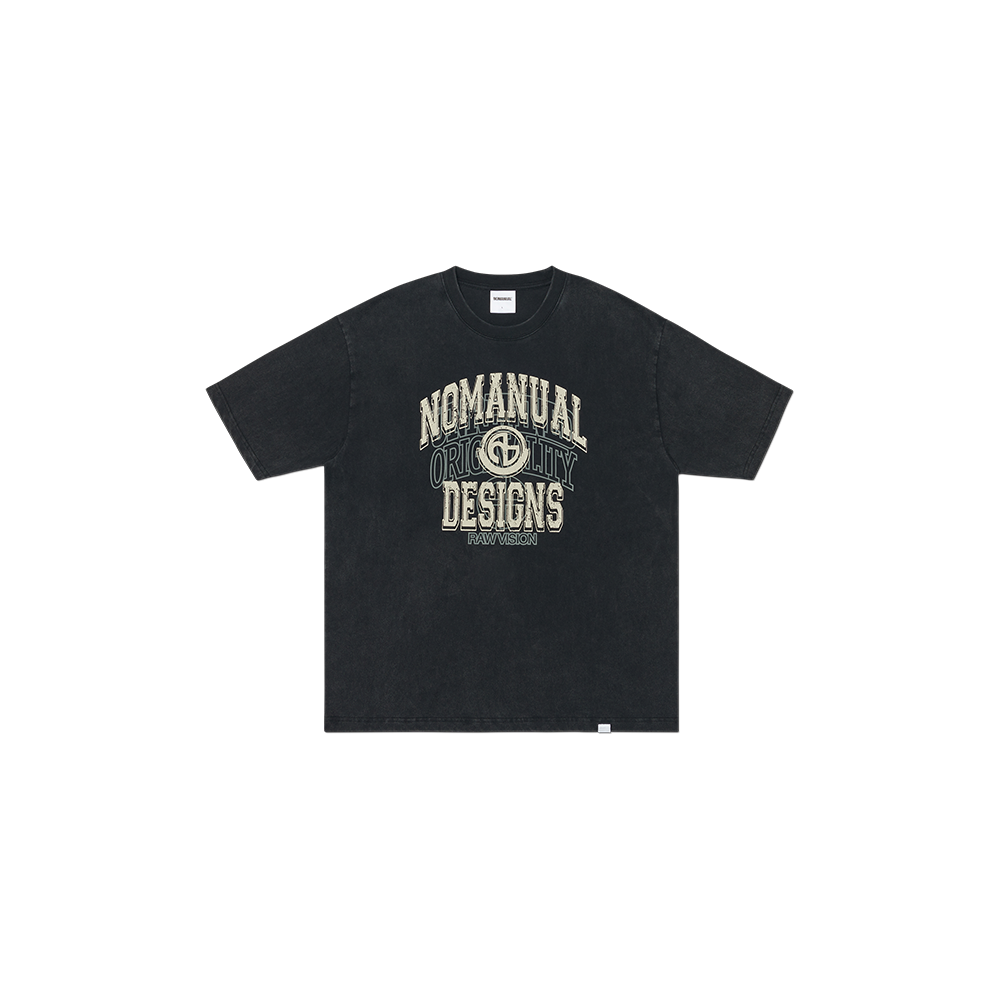 노매뉴얼 레이어드 아치 그래픽 티셔츠 워시드 블랙(NOMANUAL Layered Arch Graphic T-shirt Washed Black)