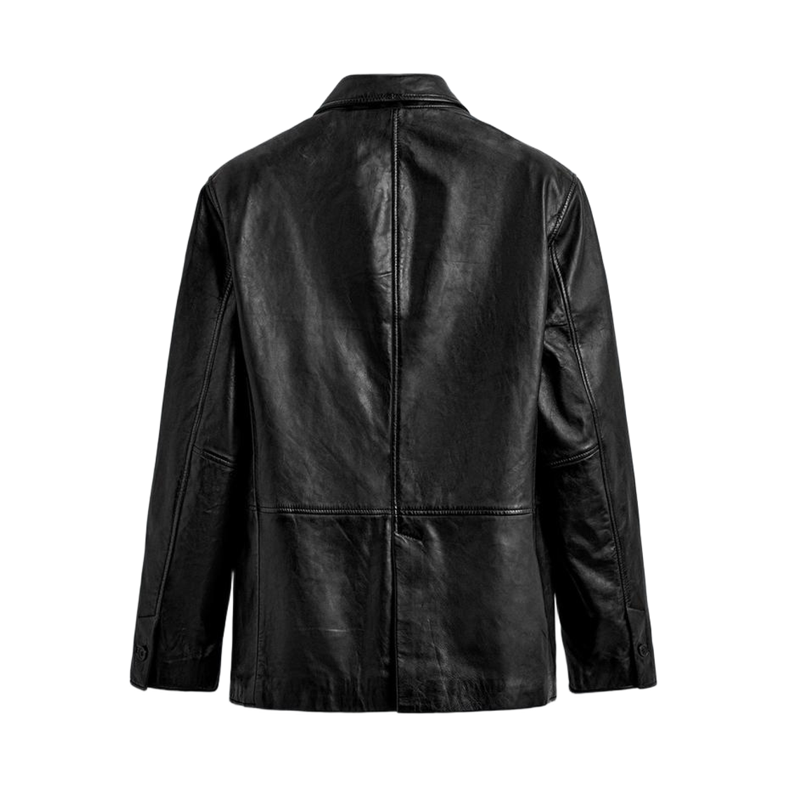 자라 릴렉스드 핏 레더 블레이저 블랙(Zara Relaxed Fit Leather Blazer Black) - 2