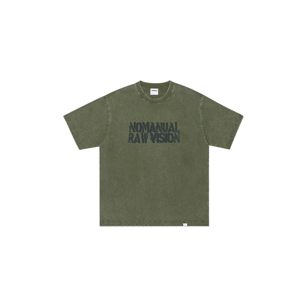NMSS62TS25WHK NOMANUAL Rawmark T-shirt Washed Khaki