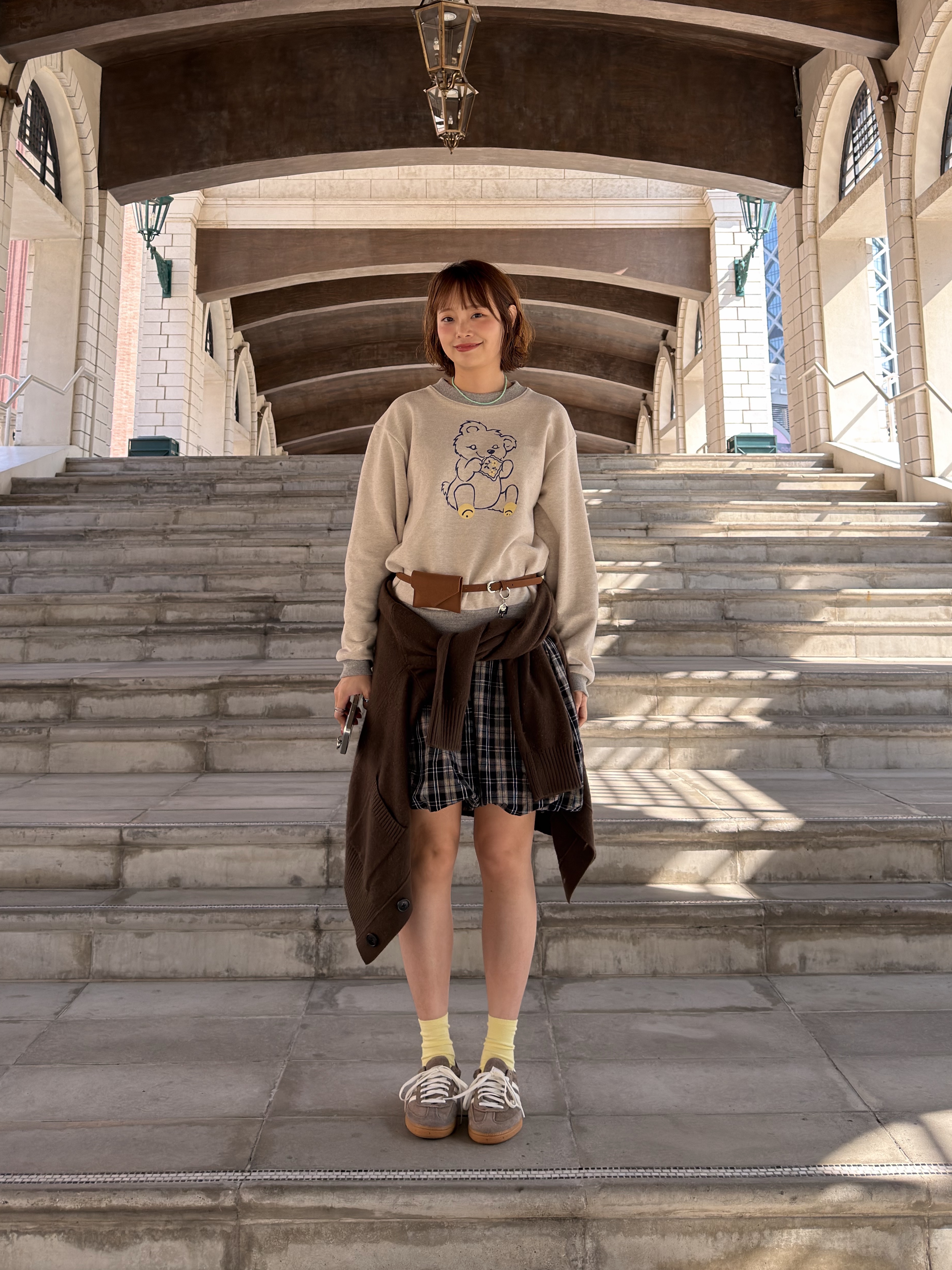 Kapital Top Fleece Crew Sweatshirt Peckish Little Bear Patch Kinari Gray, (W) Adidas Spezial Handball Earth Strata Off White 착용 스타일 - 4