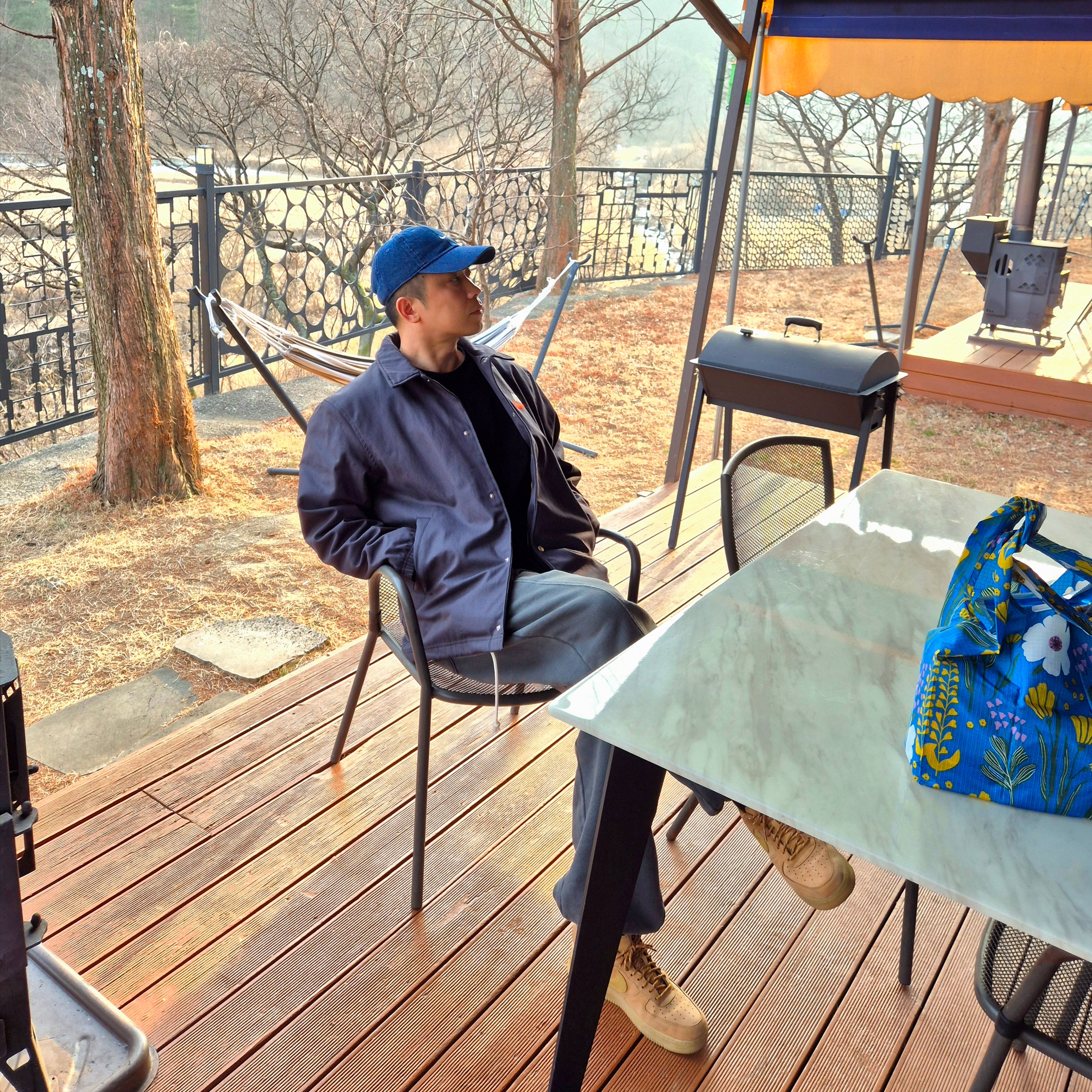 Nike Air Force 1 '07 WB Flax, Nike NSW Trend WC 1 Jacket Midnight Navy - Asia 착용 스타일 - 1