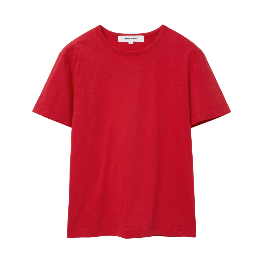 알렌느 슬림 크루넥 티셔츠 레드(Haleine Slim Crew Neck T-Shirt Red (XT118))