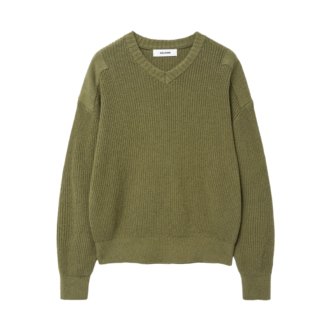 XT111 Haleine Cropped V-Neck Relaxed Knit Olive (XT111)