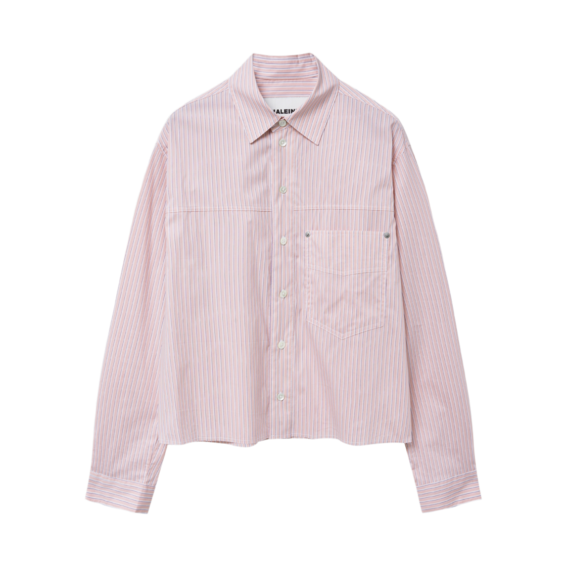 XT113 Haleine Cut-Off Cropped Stripe Shirt Pink (XT113)