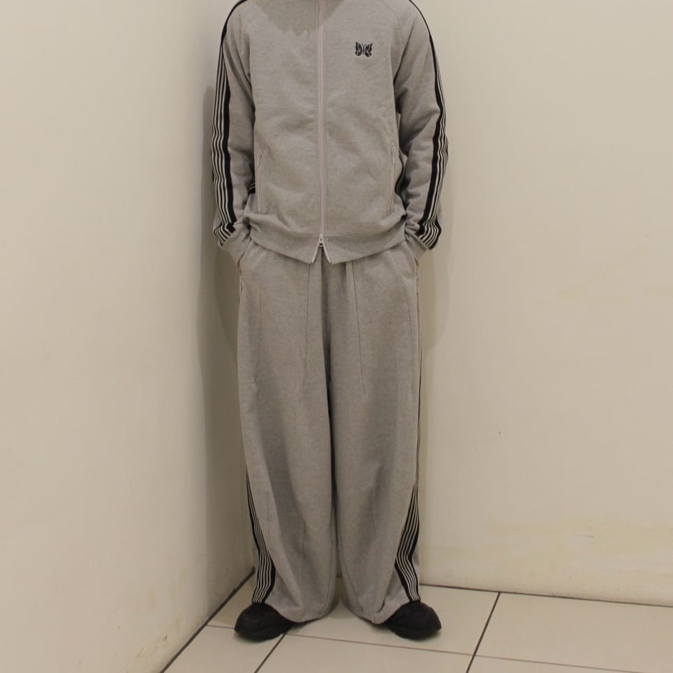 Needles x B'2nd H.D. Track Pants Cotton Jersey Gray 착용 스타일 - 2