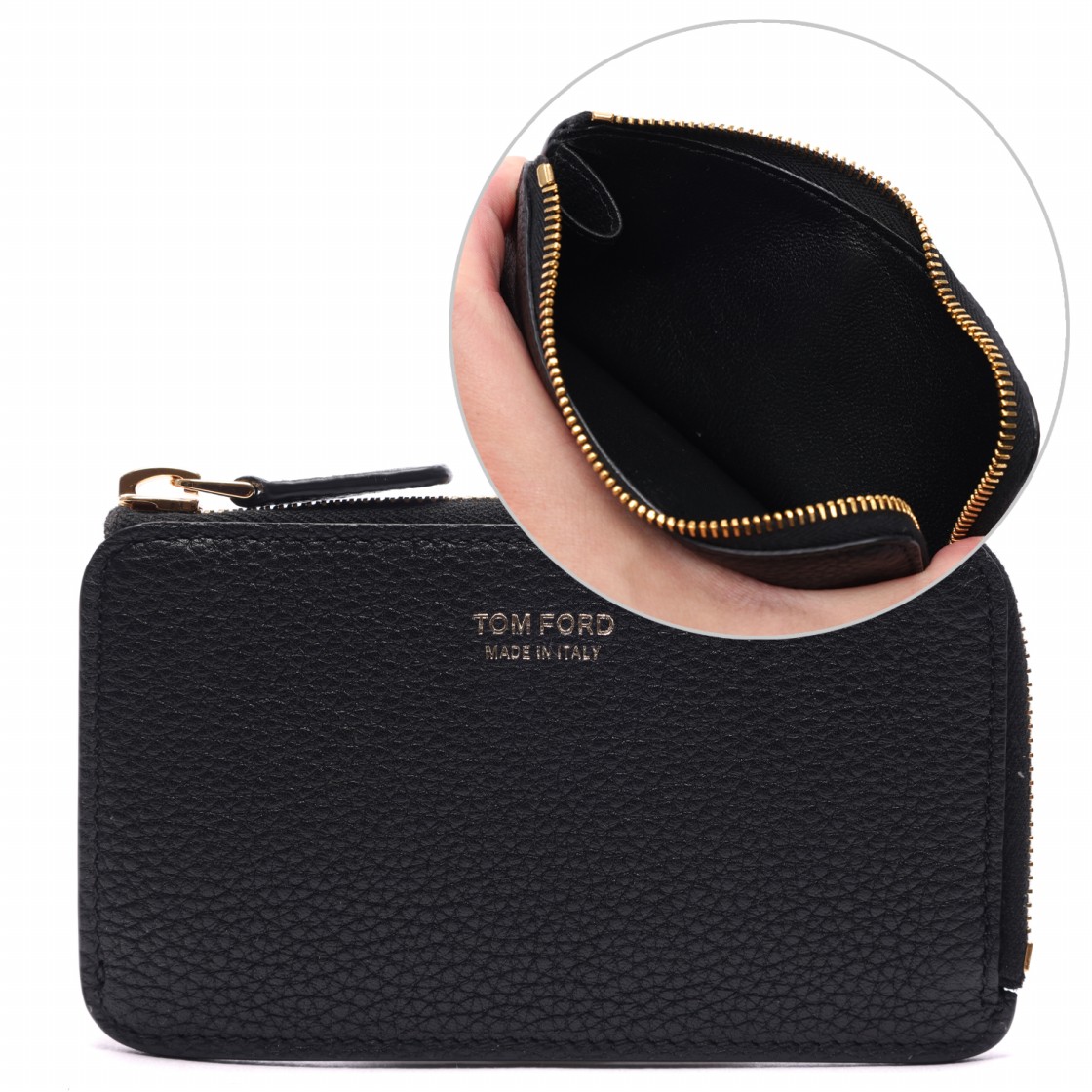 [25% 쿠폰] 톰포드 소프트 그레인 레더 지퍼 카드 홀더 월렛 블랙([25% 쿠폰] Tom Ford Soft Grain Leather Zipped Card Holder Wallet Black) - 2