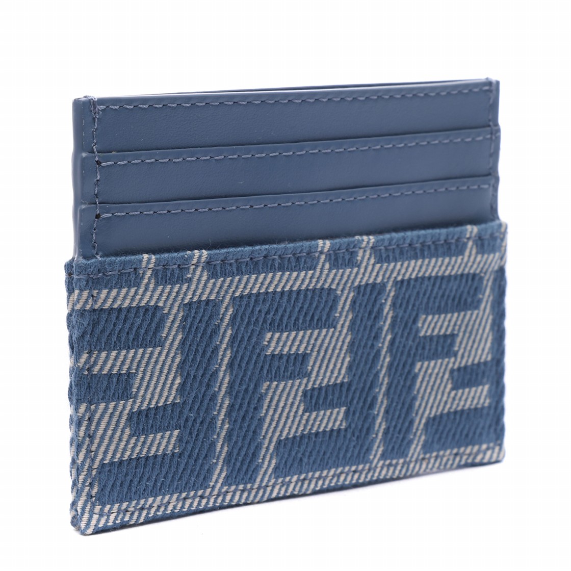 [25% 쿠폰] 펜디 바게트 데님 FF 자카드 플랫 카드 케이스 블루([25% 쿠폰] Fendi Baguette Denim FF Jacquard Flat Card Case Blue) - 3