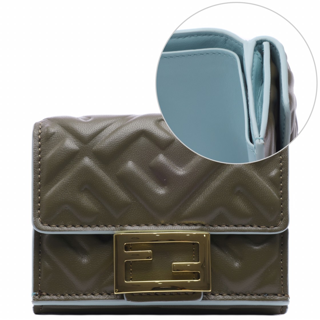 [25% 쿠폰] 펜디 바게트 마이크로 트라이폴드 레더 월렛 그린([25% 쿠폰] Fendi Baguette Micro Trifold Leather Wallet Green) - 2