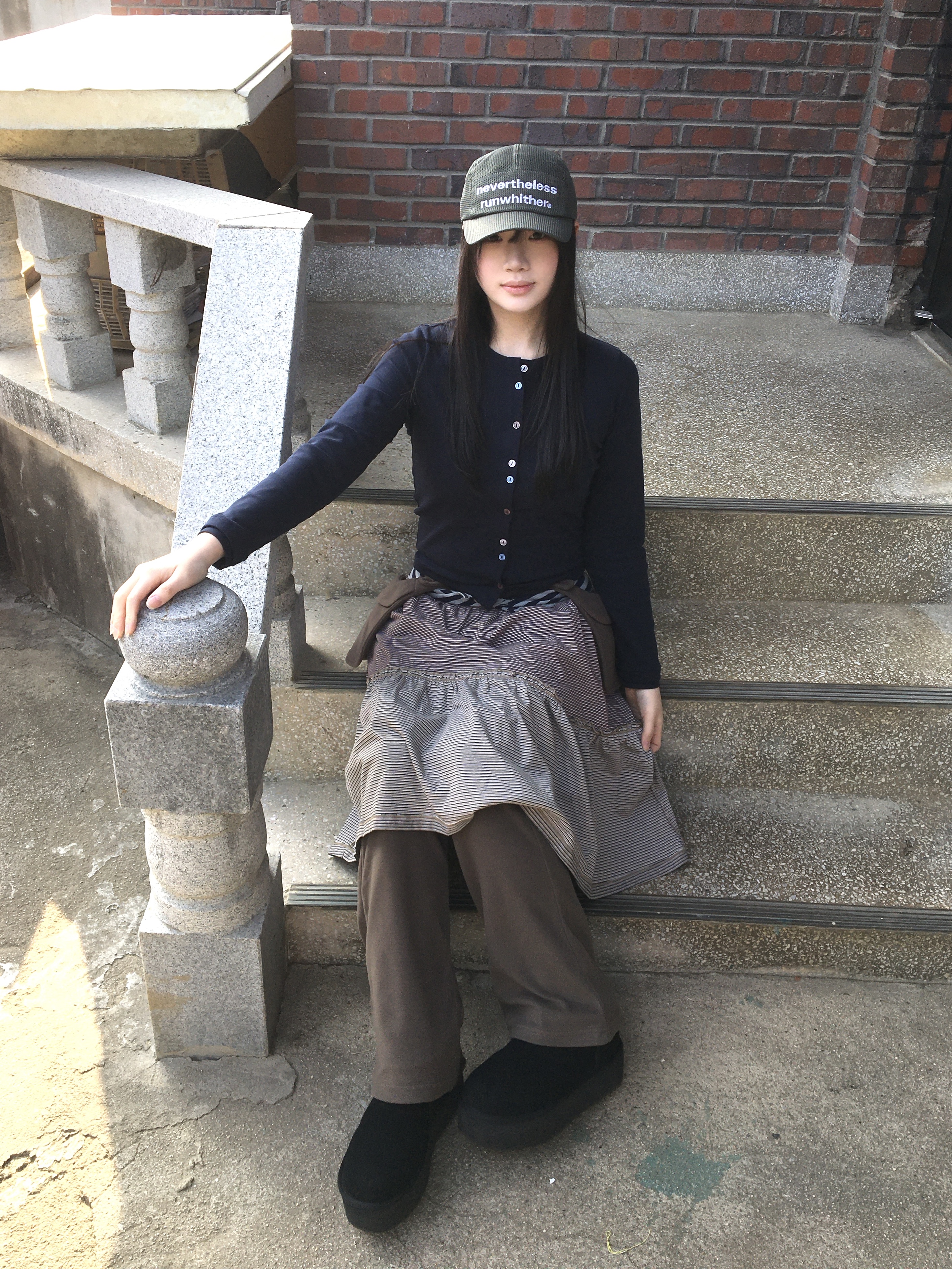 runwhither Mesh Cap Khaki, (W) UGG Classic Ultra Mini Platform Boots Black 착용 스타일 - 2