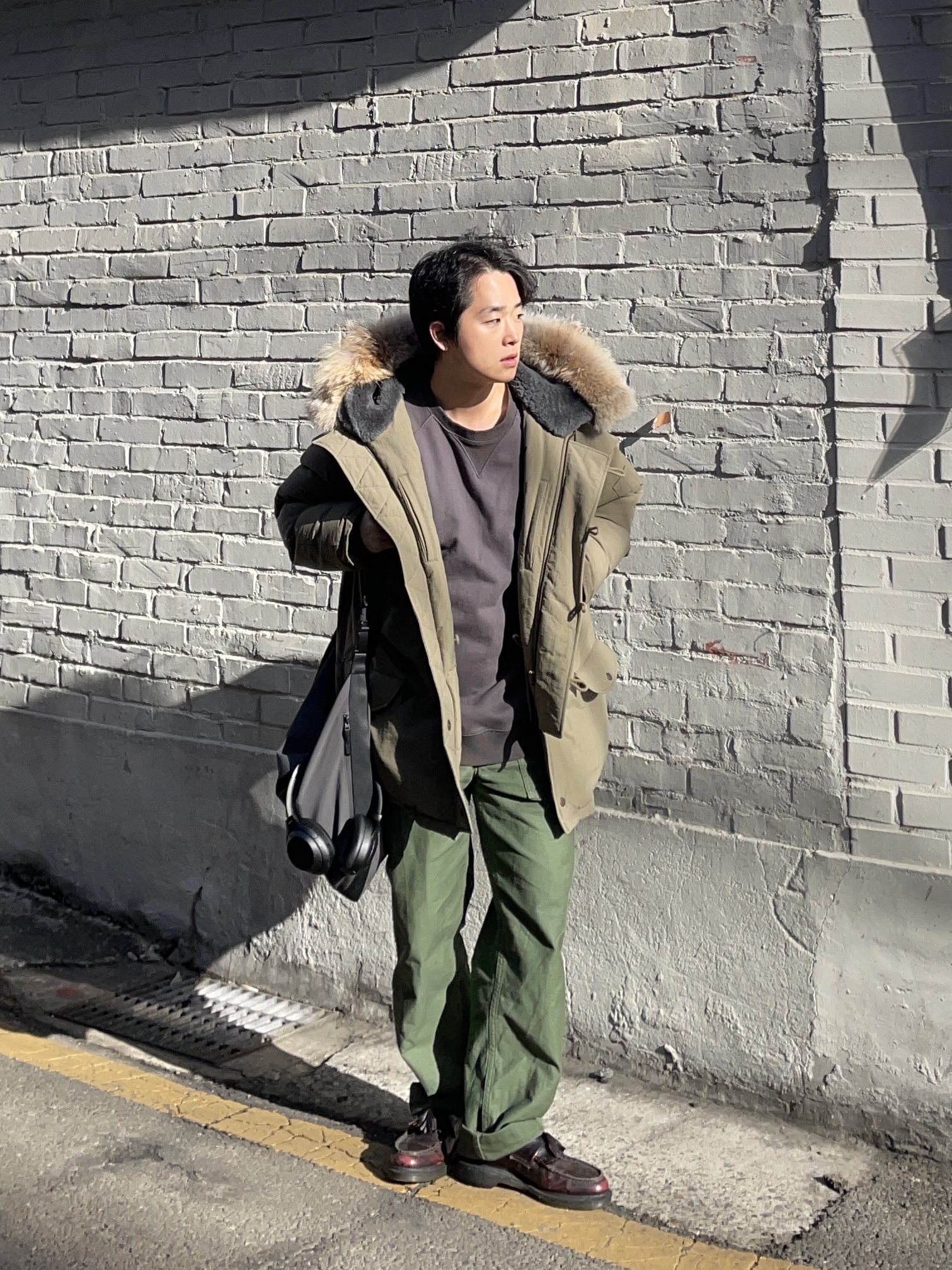 Orslow 5002 US Army Fatigue Pants Green, Sony WH-1000XM4 Black (Korean Ver.) 착용 스타일