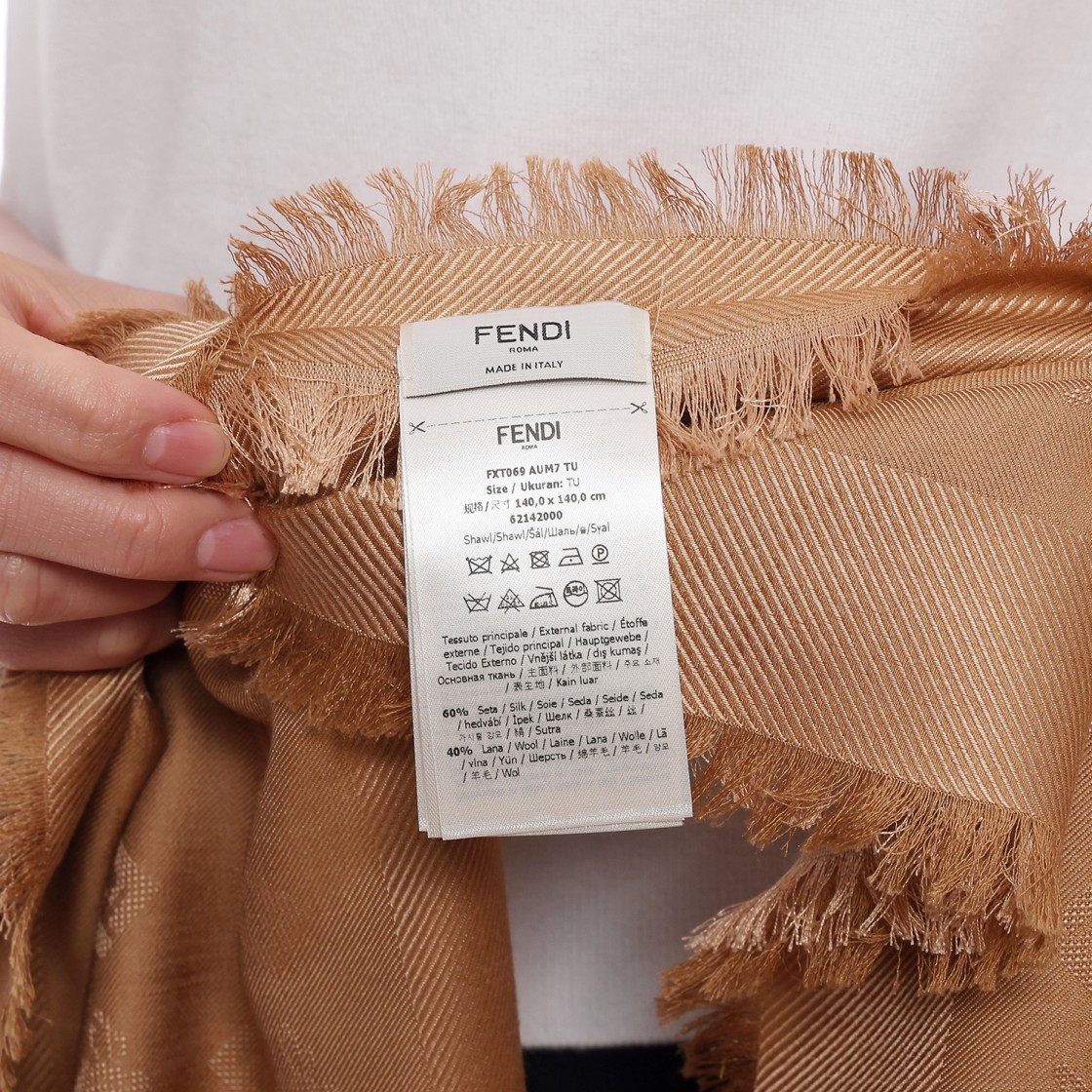 [25% 쿠폰] (W) 펜디 FF 울 숄 브라운([25% 쿠폰] (W) Fendi FF Wool Shawl Brown) - 6