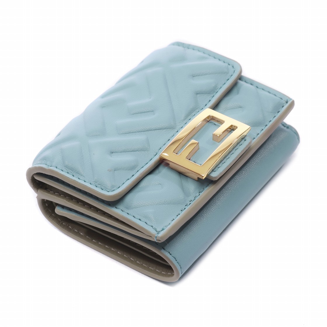 [25% 쿠폰] 펜디 바게트 마이크로 트라이폴드 월렛 라이트 블루([25% 쿠폰] Fendi Baguette Micro Tri-Fold Wallet Light Blue) - 5