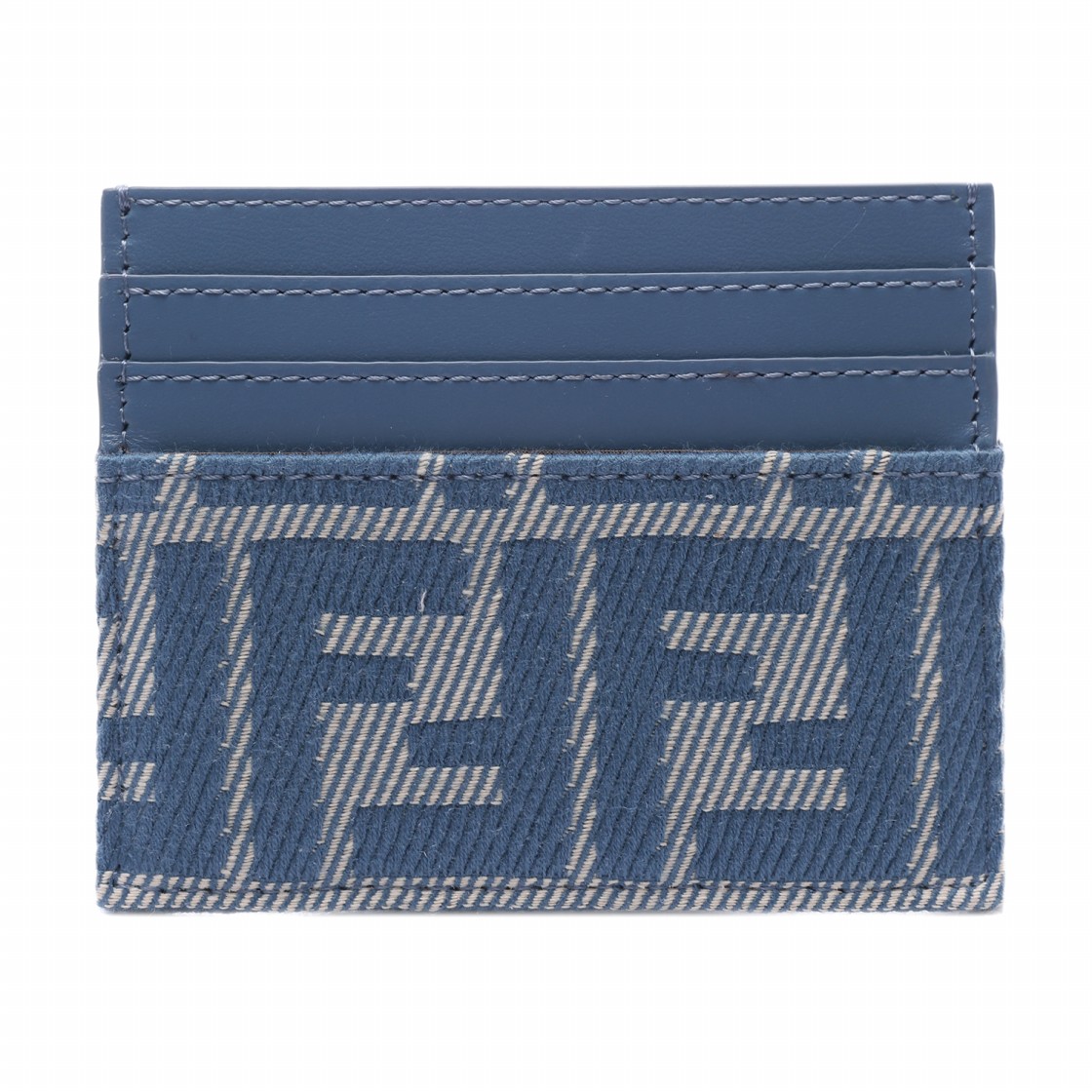 [25% 쿠폰] 펜디 바게트 데님 FF 자카드 플랫 카드 케이스 블루([25% 쿠폰] Fendi Baguette Denim FF Jacquard Flat Card Case Blue) - 4