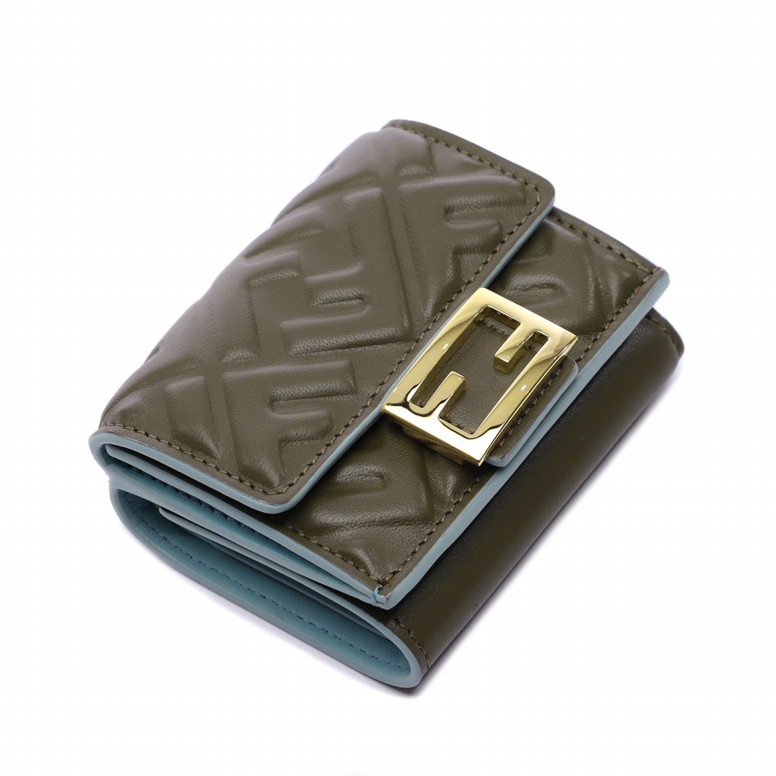 [25% 쿠폰] 펜디 바게트 마이크로 트라이폴드 레더 월렛 그린([25% 쿠폰] Fendi Baguette Micro Trifold Leather Wallet Green) - 5