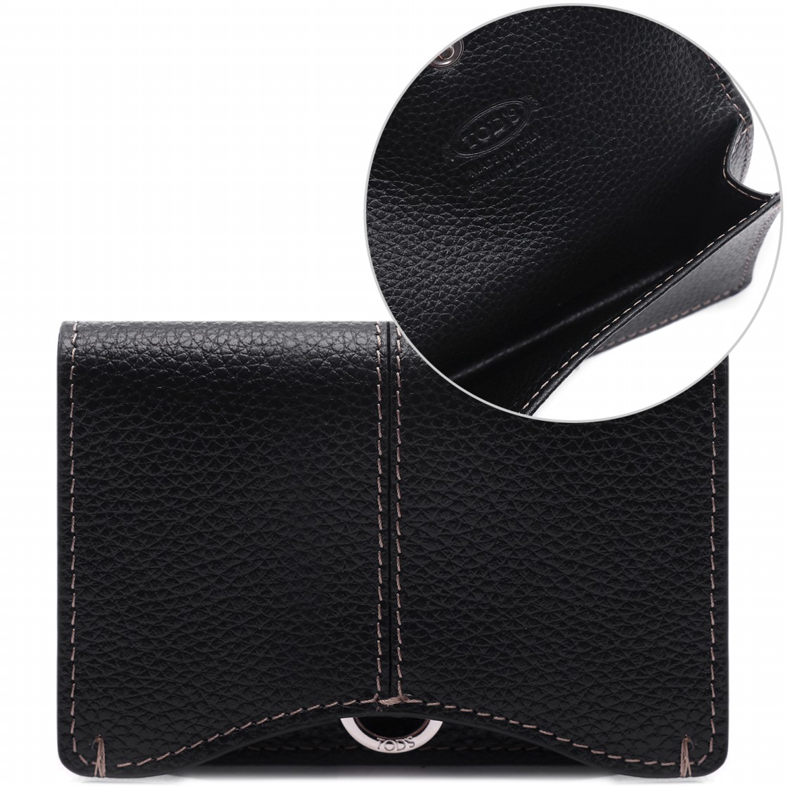 [25% 쿠폰] 토즈 레더 비지니스 카드 케이스 블랙([25% 쿠폰] Tod's Leather Business Card Case Black) - 2