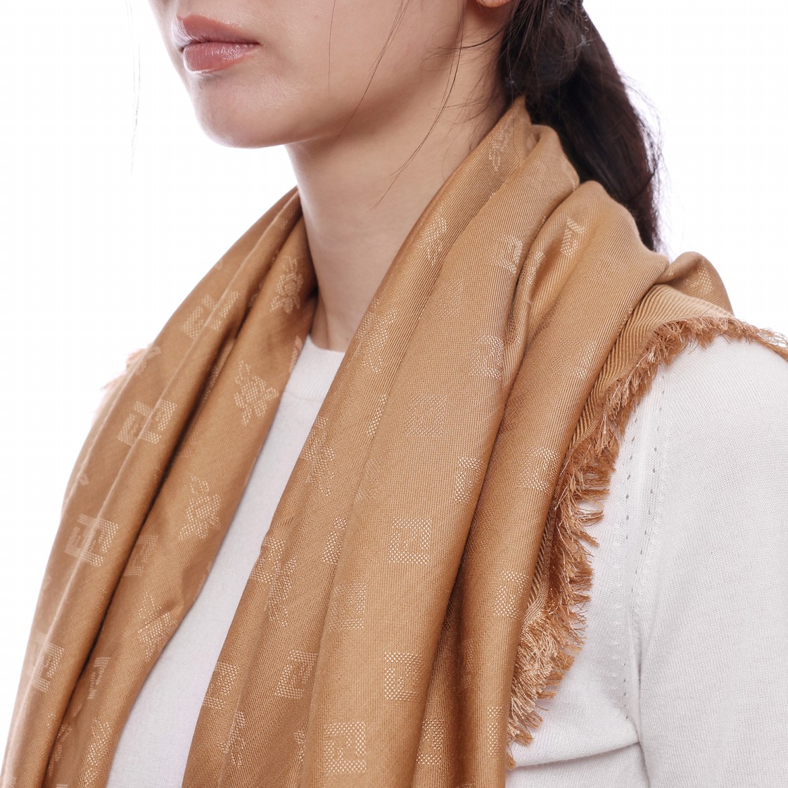 [25% 쿠폰] (W) 펜디 FF 울 숄 브라운([25% 쿠폰] (W) Fendi FF Wool Shawl Brown) - 4
