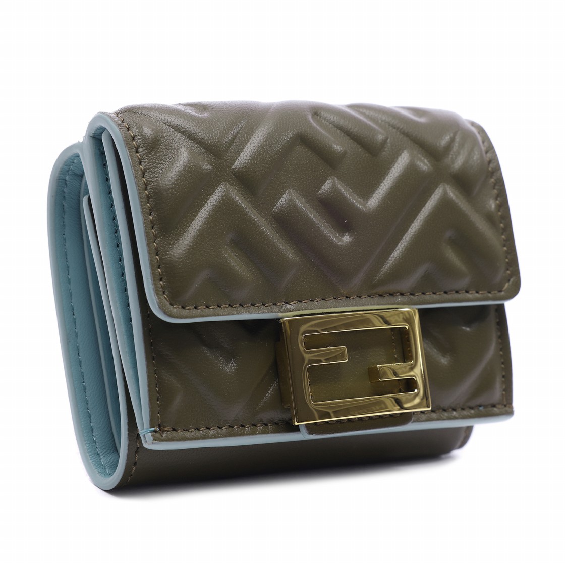 [25% 쿠폰] 펜디 바게트 마이크로 트라이폴드 레더 월렛 그린([25% 쿠폰] Fendi Baguette Micro Trifold Leather Wallet Green) - 3