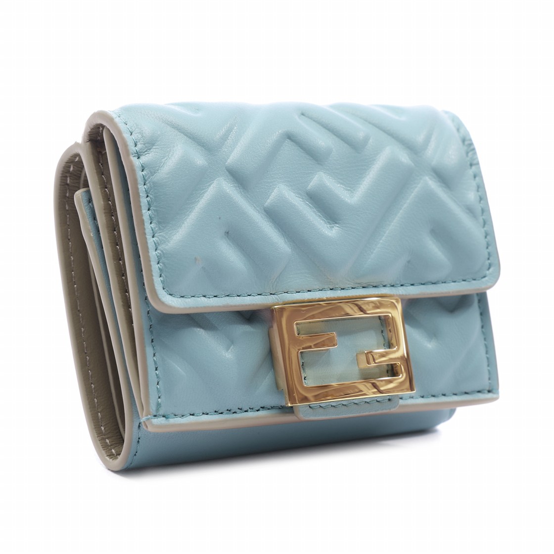 [25% 쿠폰] 펜디 바게트 마이크로 트라이폴드 월렛 라이트 블루([25% 쿠폰] Fendi Baguette Micro Tri-Fold Wallet Light Blue) - 3