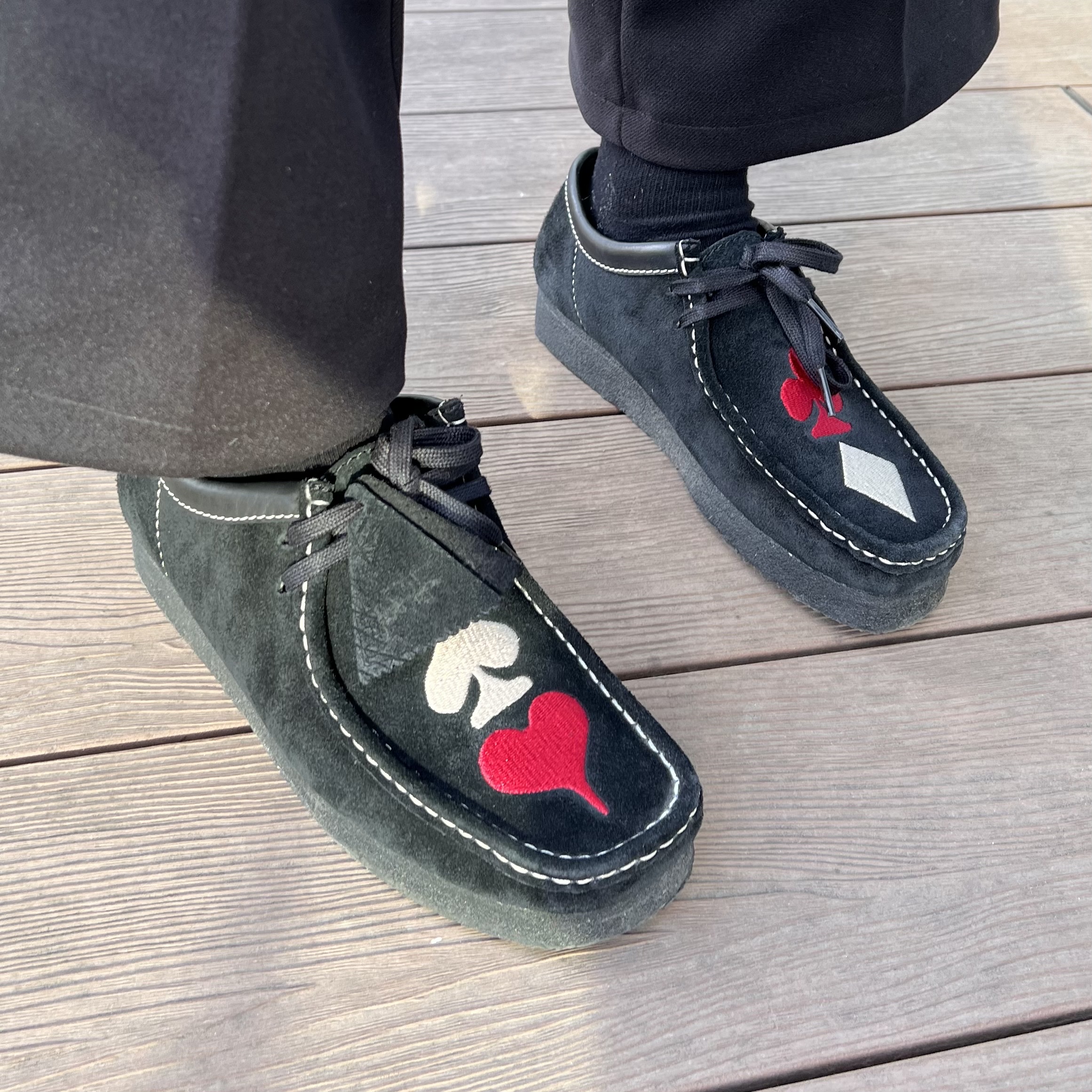 Clarks x Stussy Wallabee Black Suede, Clarks Wallabee Black Suede 착용 스타일