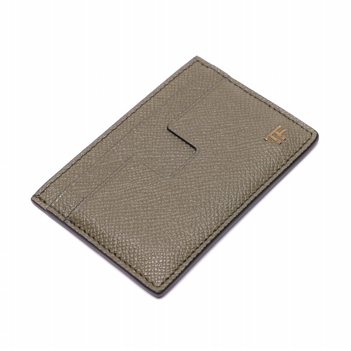 [25% 쿠폰] 톰포드 로고 T 라인 레더 카드 홀더 월렛 카키([25% 쿠폰] Tom Ford Logo T Line Leather Card Holder Wallet Khaki) - 5
