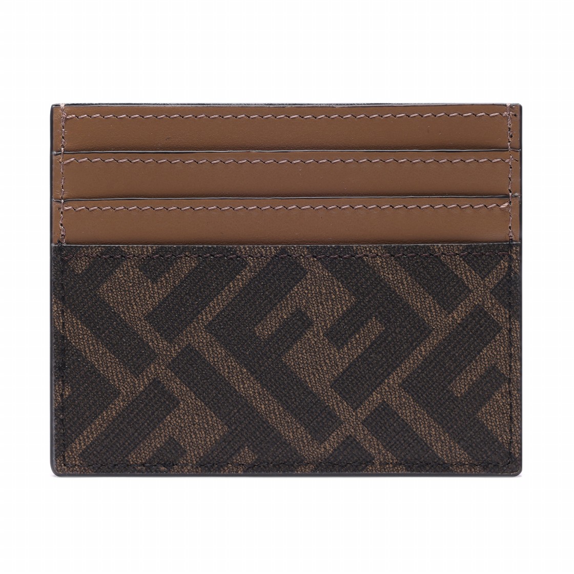 [25% 쿠폰] 펜디 FF 모티프 패브릭 카드 홀더 브라운([25% 쿠폰] Fendi FF Motif Fabric Card Holder Brown) - 4
