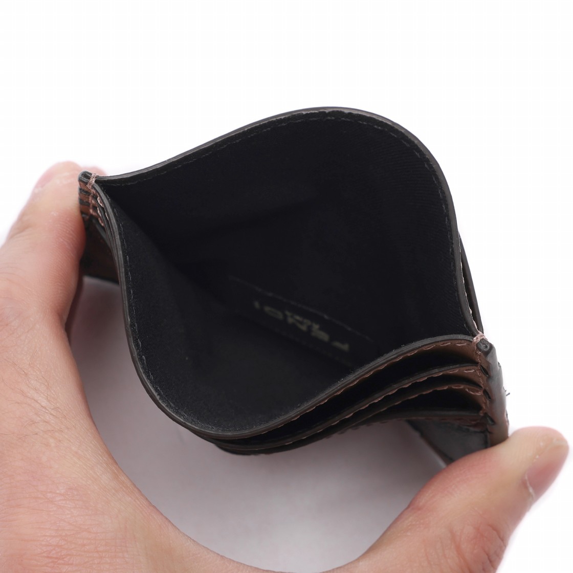 [25% 쿠폰] 펜디 FF 모티프 패브릭 카드 홀더 브라운([25% 쿠폰] Fendi FF Motif Fabric Card Holder Brown) - 6