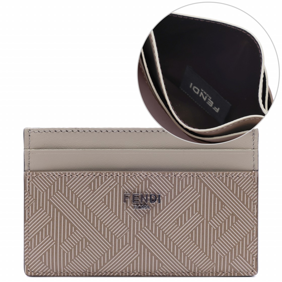 [25% 쿠폰] 펜디 쉐도우 레더 카드 홀더 베이지([25% 쿠폰] Fendi Shadow Leather Card Holder Beige) - 2