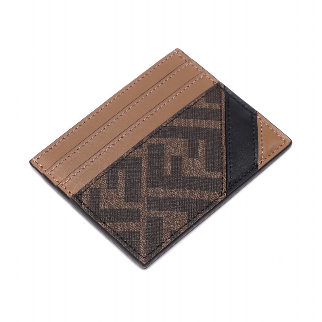 [25% 쿠폰] 펜디 FF 모티프 패브릭 카드 홀더 브라운([25% 쿠폰] Fendi FF Motif Fabric Card Holder Brown) - 5