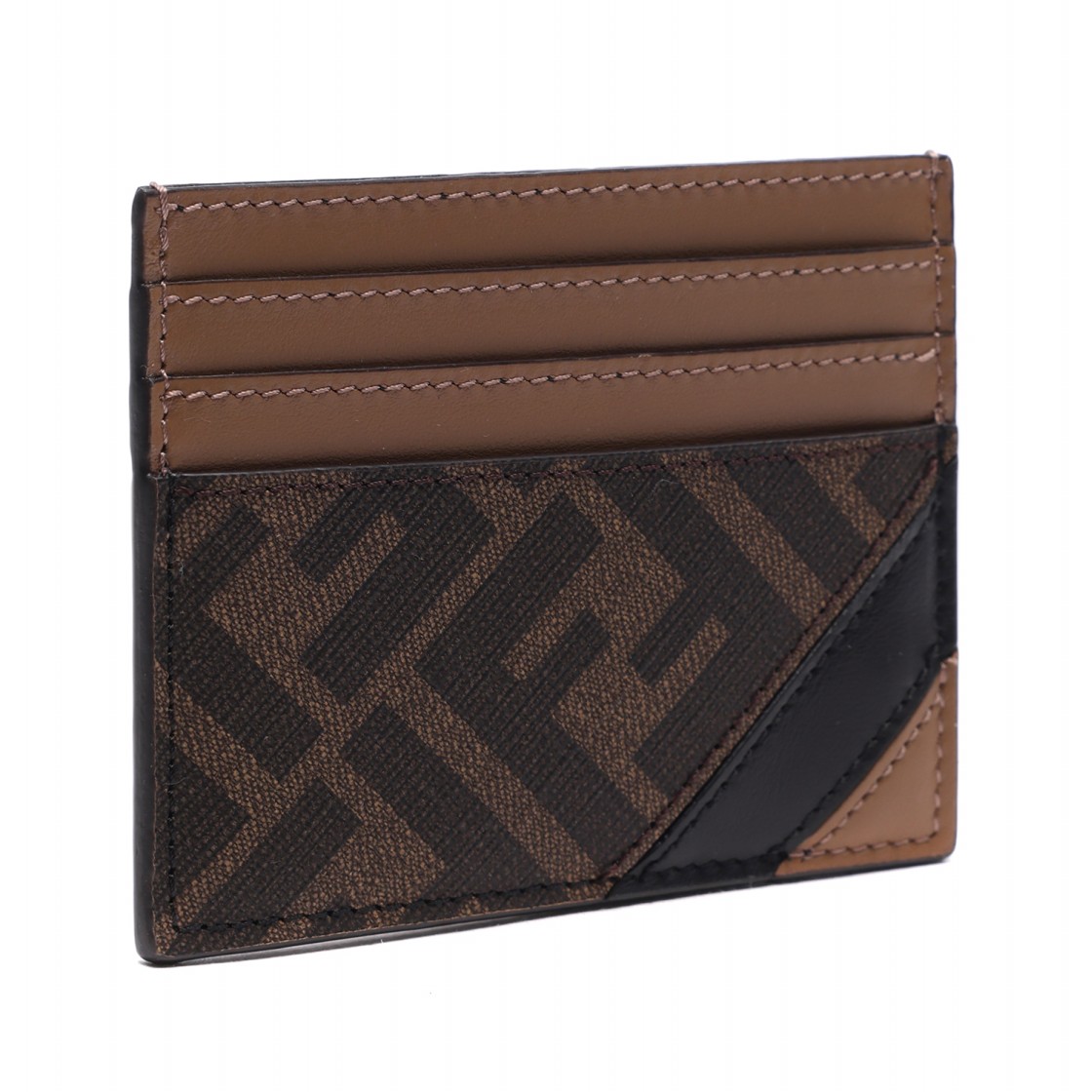 [25% 쿠폰] 펜디 FF 모티프 패브릭 카드 홀더 브라운([25% 쿠폰] Fendi FF Motif Fabric Card Holder Brown) - 3