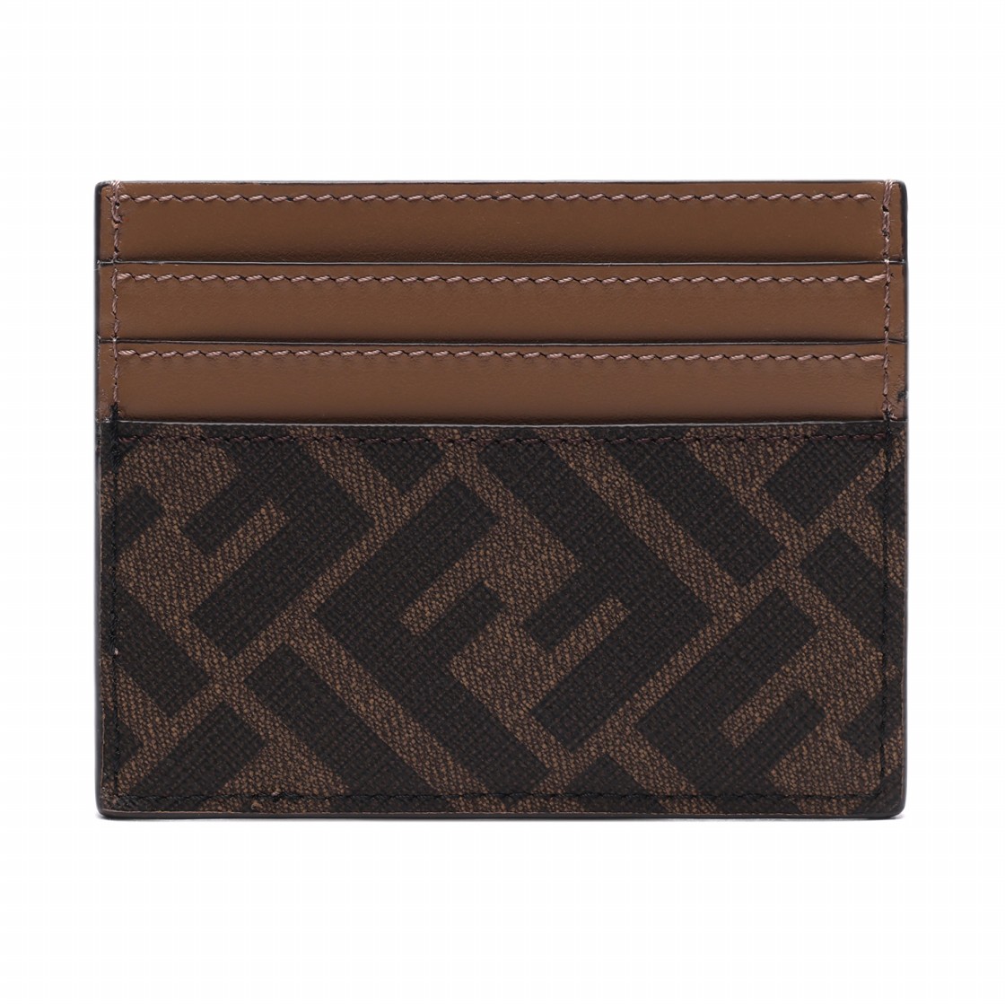 [25% 쿠폰] 펜디 FF 모티프 패브릭 카드 홀더 브라운([25% 쿠폰] Fendi FF Motif Fabric Card Holder Brown) - 4