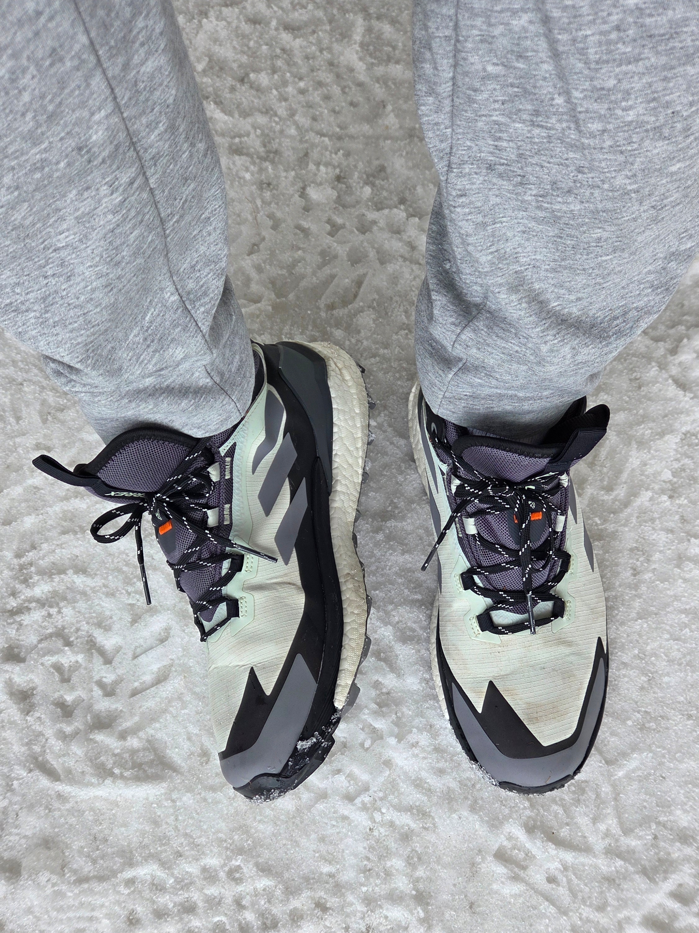 Adidas Terrex Free Hiker 2.0 GTX Linen Green Grey Three 착용 스타일