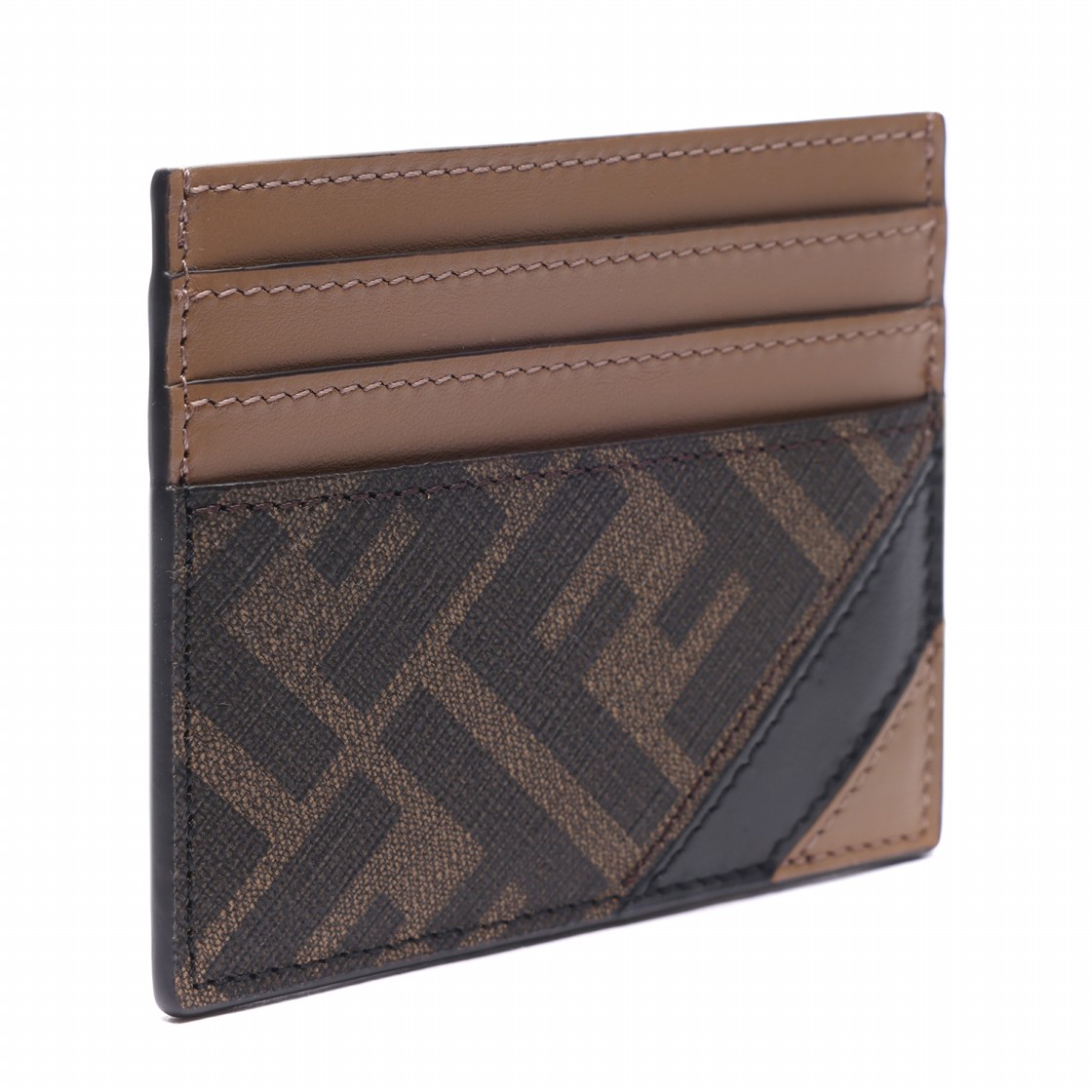[25% 쿠폰] 펜디 FF 모티프 패브릭 카드 홀더 브라운([25% 쿠폰] Fendi FF Motif Fabric Card Holder Brown) - 3
