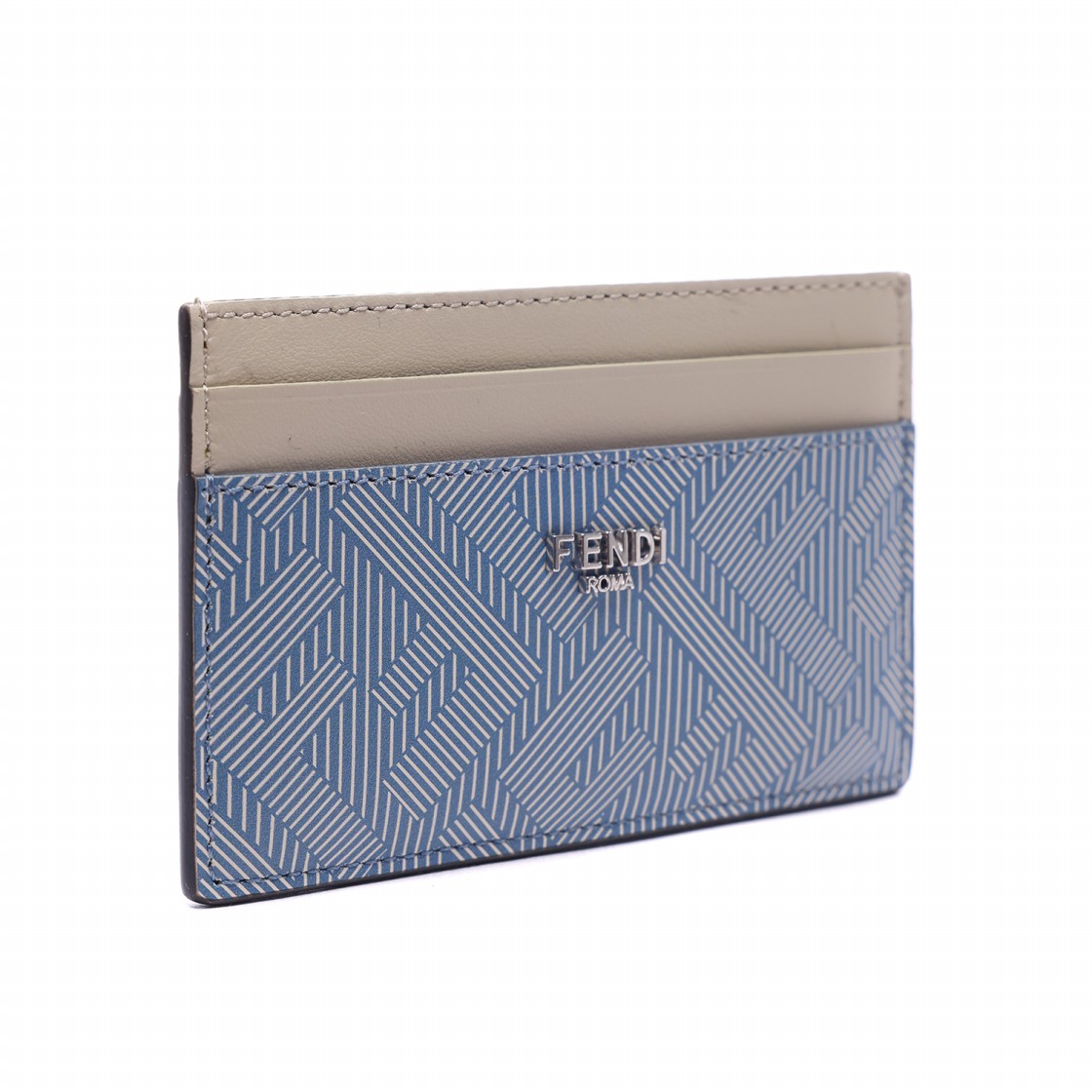 [25% 쿠폰] 펜디 쉐도우 레더 카드 홀더 세룰리언 블루([25% 쿠폰] Fendi Shadow Leather Card Holder Cerulean Blue) - 3