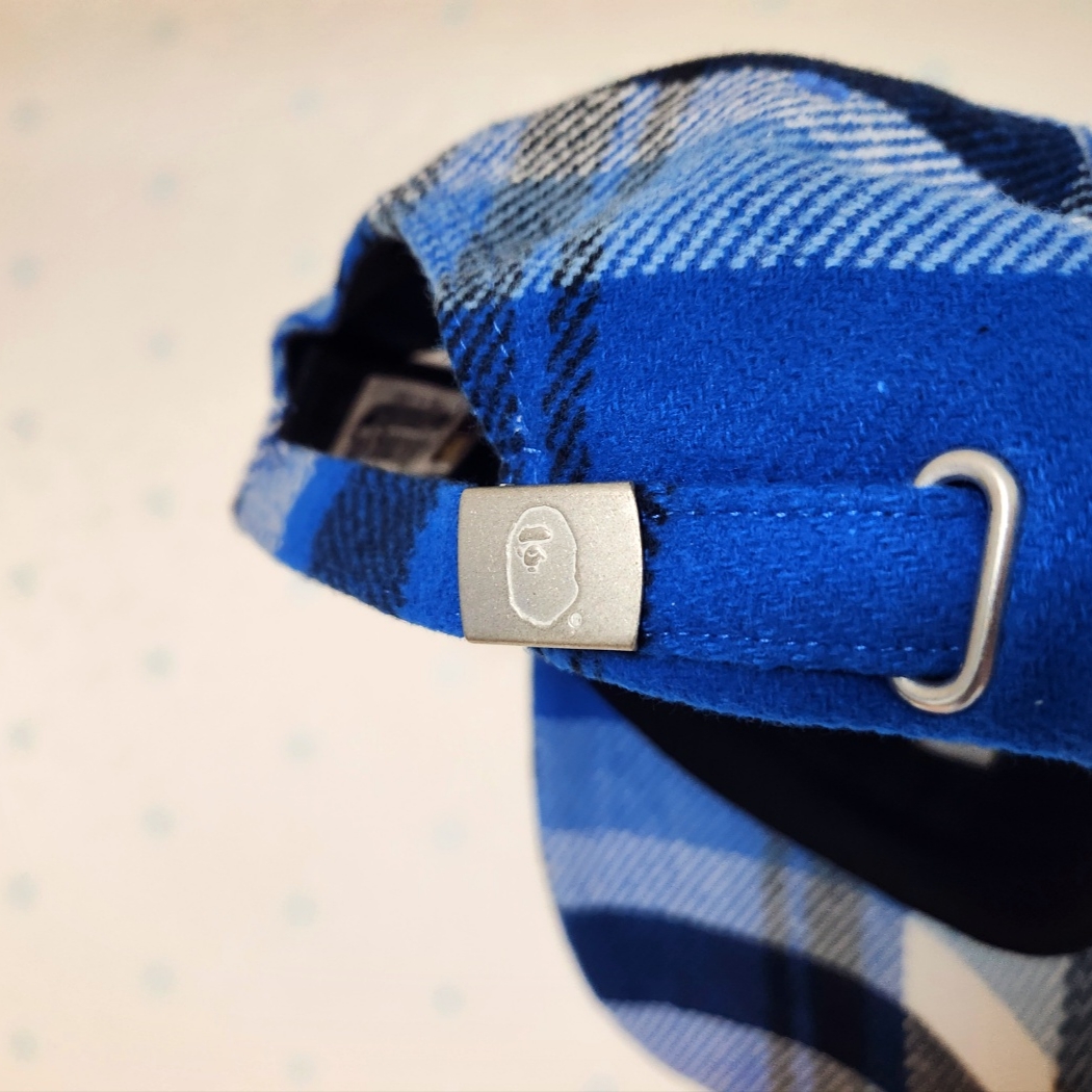 BAPE Check Panel Cap Blue 착용 스타일 - 3