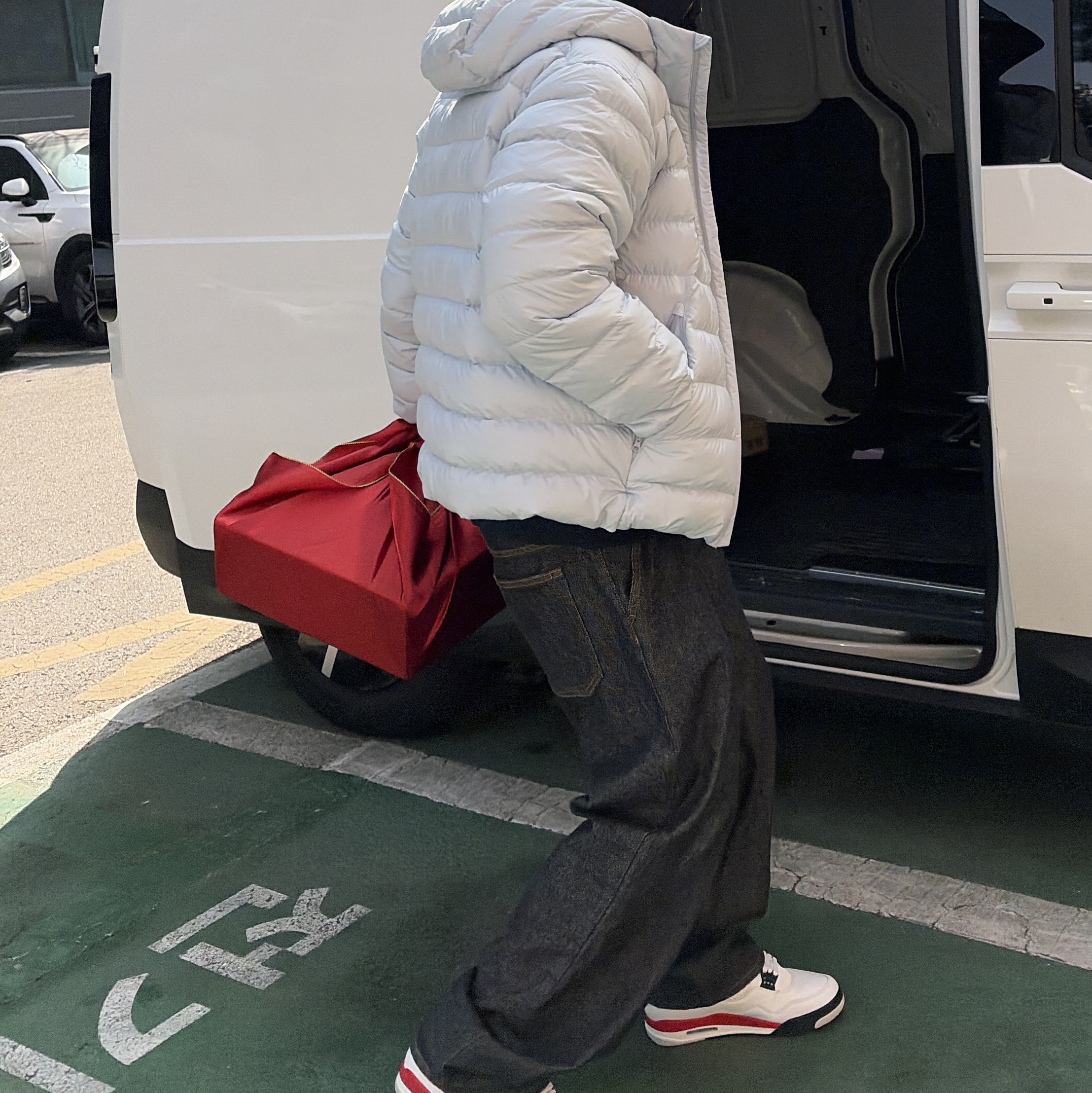 Musinsa Standard City Leisure Hooded Light Down Jacket Cloudy Blue, Jordan 4 Retro Red Cement 착용 스타일