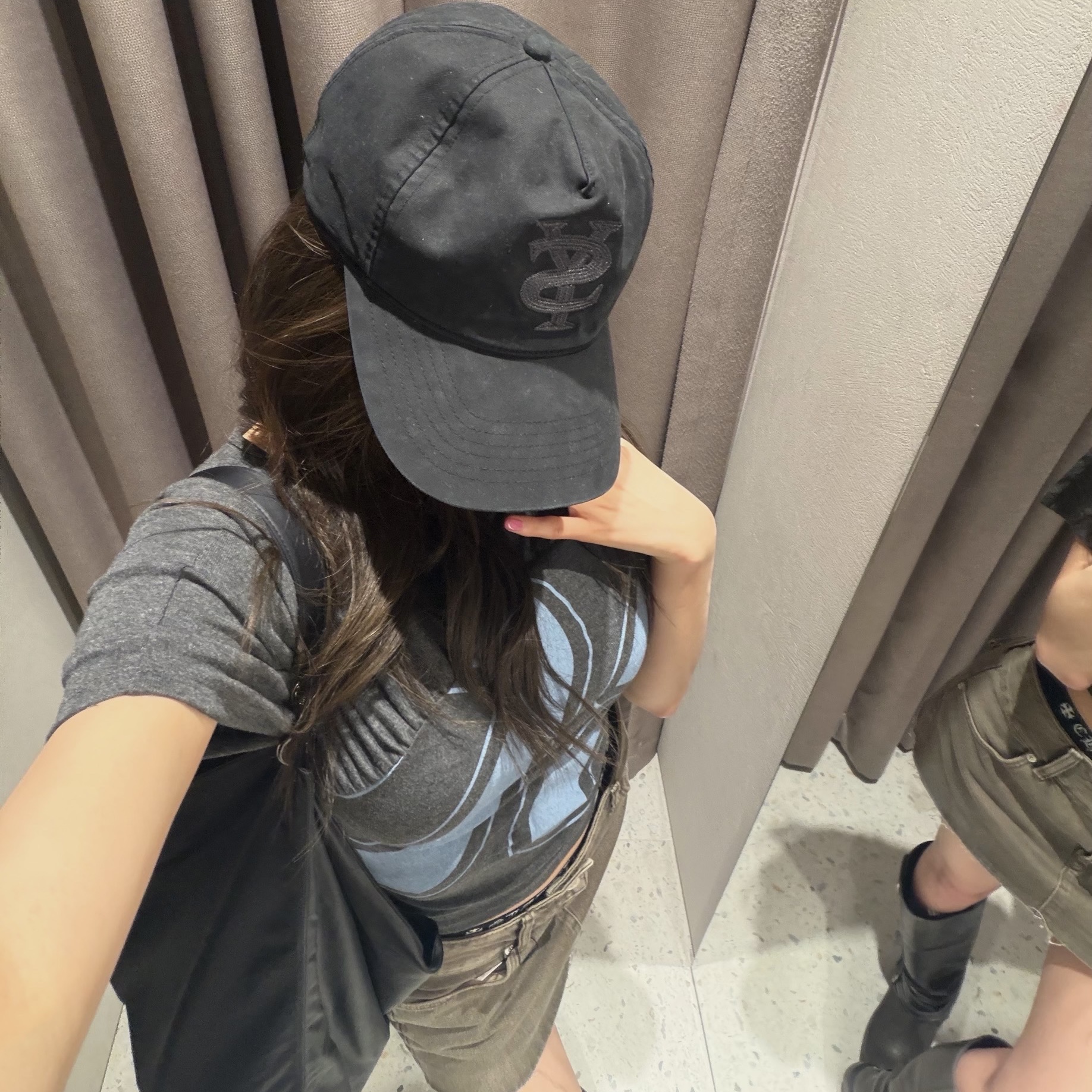 Sunday Ceremony Sy Logo 5 Panel Cotton Cap - Black 착용 스타일 - 5