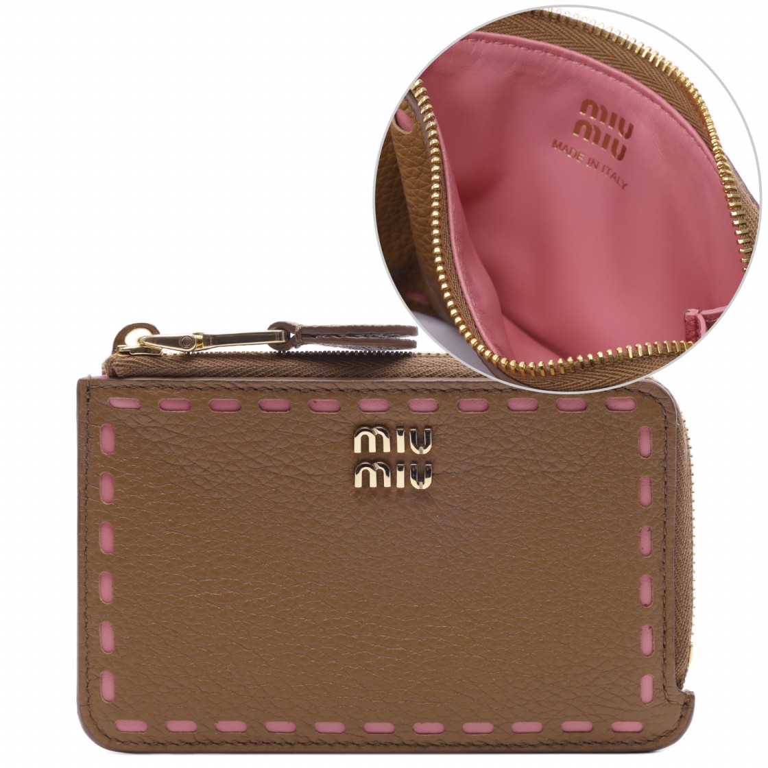 [25% 쿠폰] 미우 미우 마테라쎄 나파 레더 카드 홀더 카멜 핑크([25% 쿠폰] Miu Miu Matelasse Nappa Leather Card Holder Camel Pink) - 2