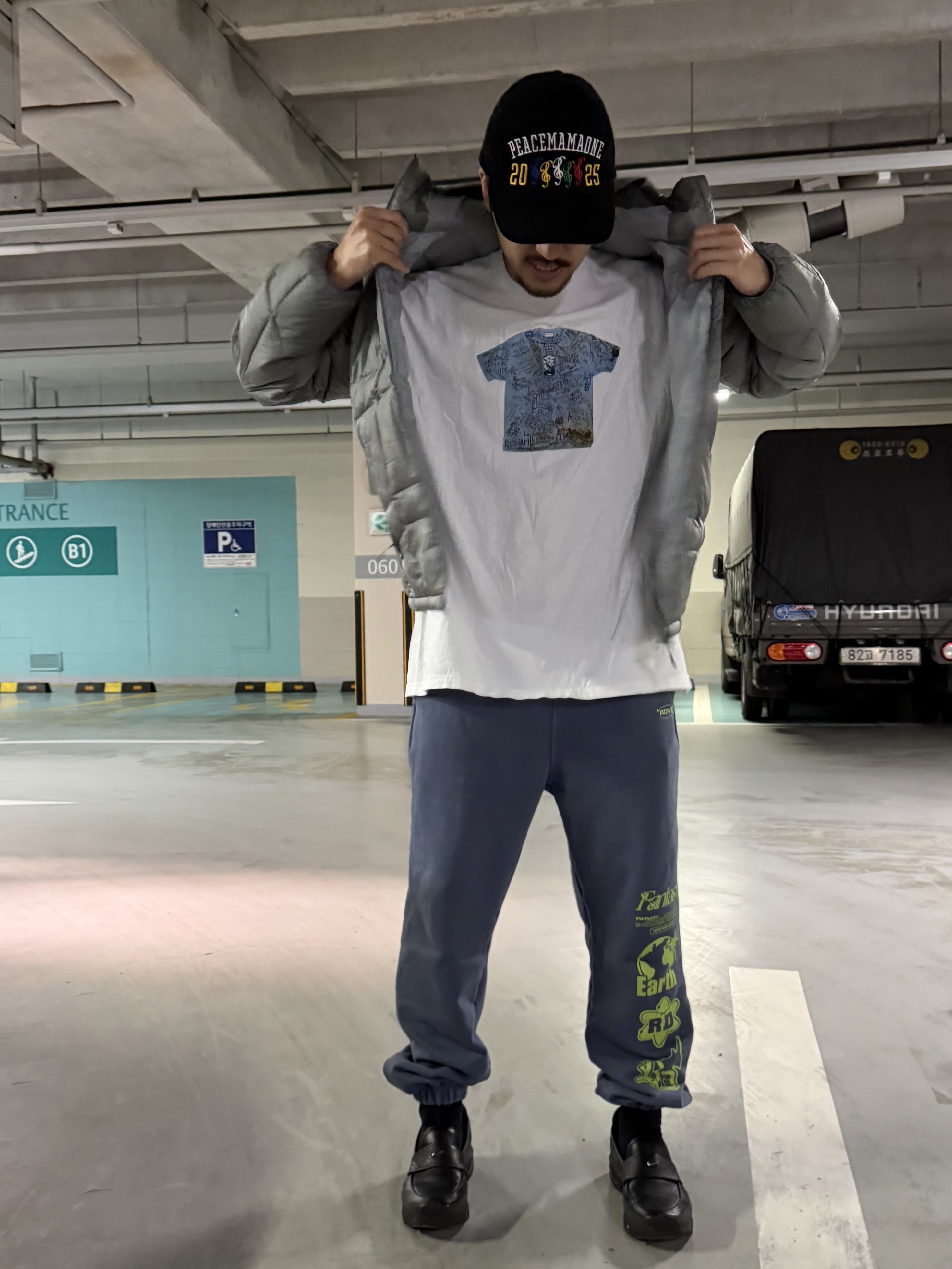 Nike NSW Trend Woven Jacket Dark Marina Blue - Asia, Supreme First T-Shirt White - 24SS 착용 스타일 - 2