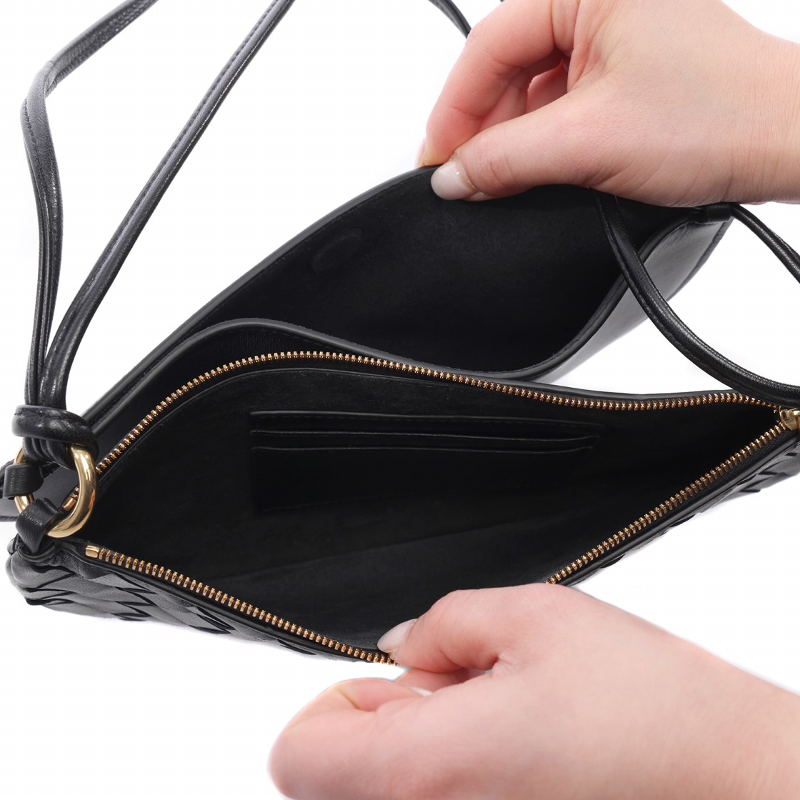 [25% 쿠폰] 보테가 베네타 제멜리니 파우치 블랙([25% 쿠폰] Bottega Veneta Gemellini Pouch Black) - 5
