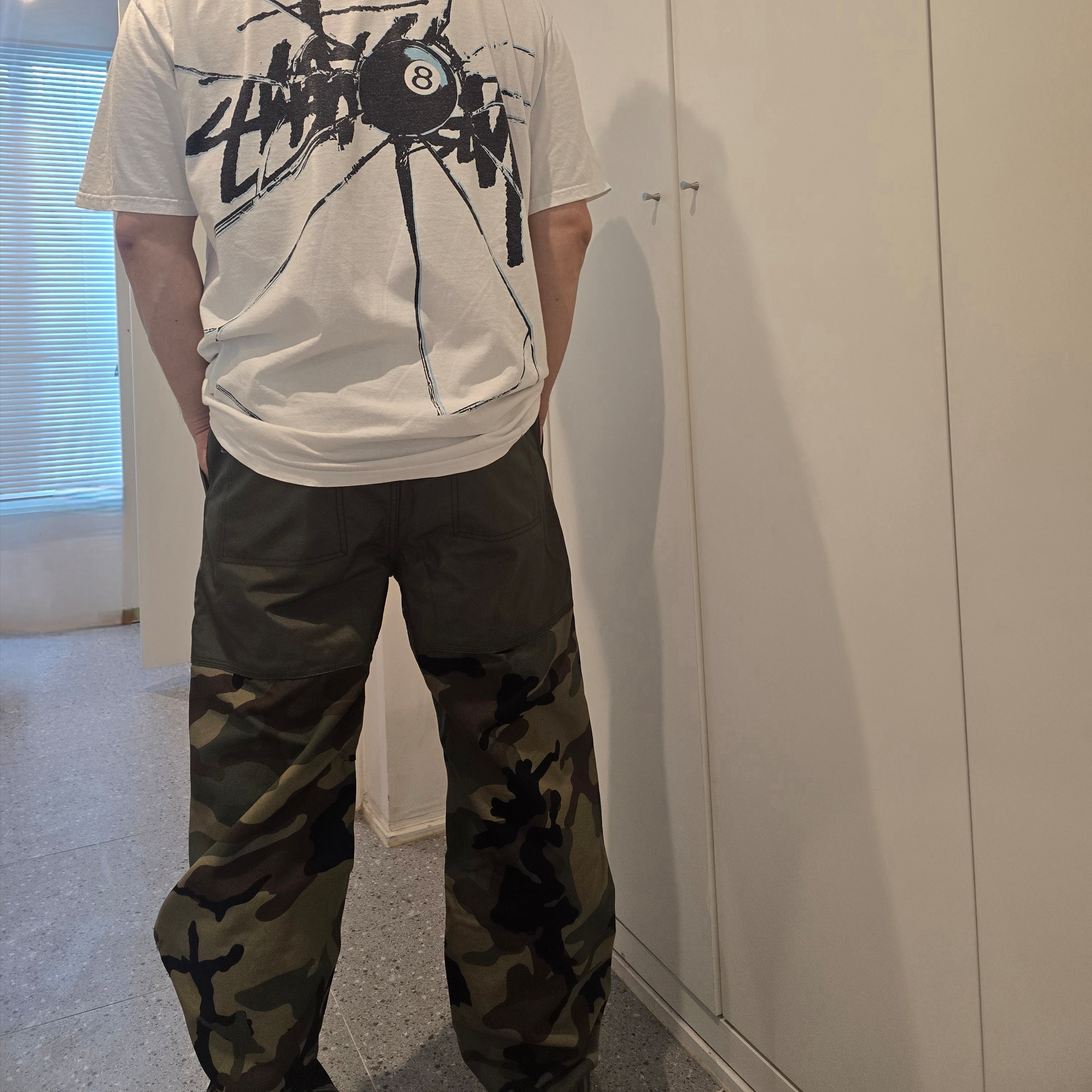 Stussy Utility Pants Woodland Camo 착용 스타일 - 3