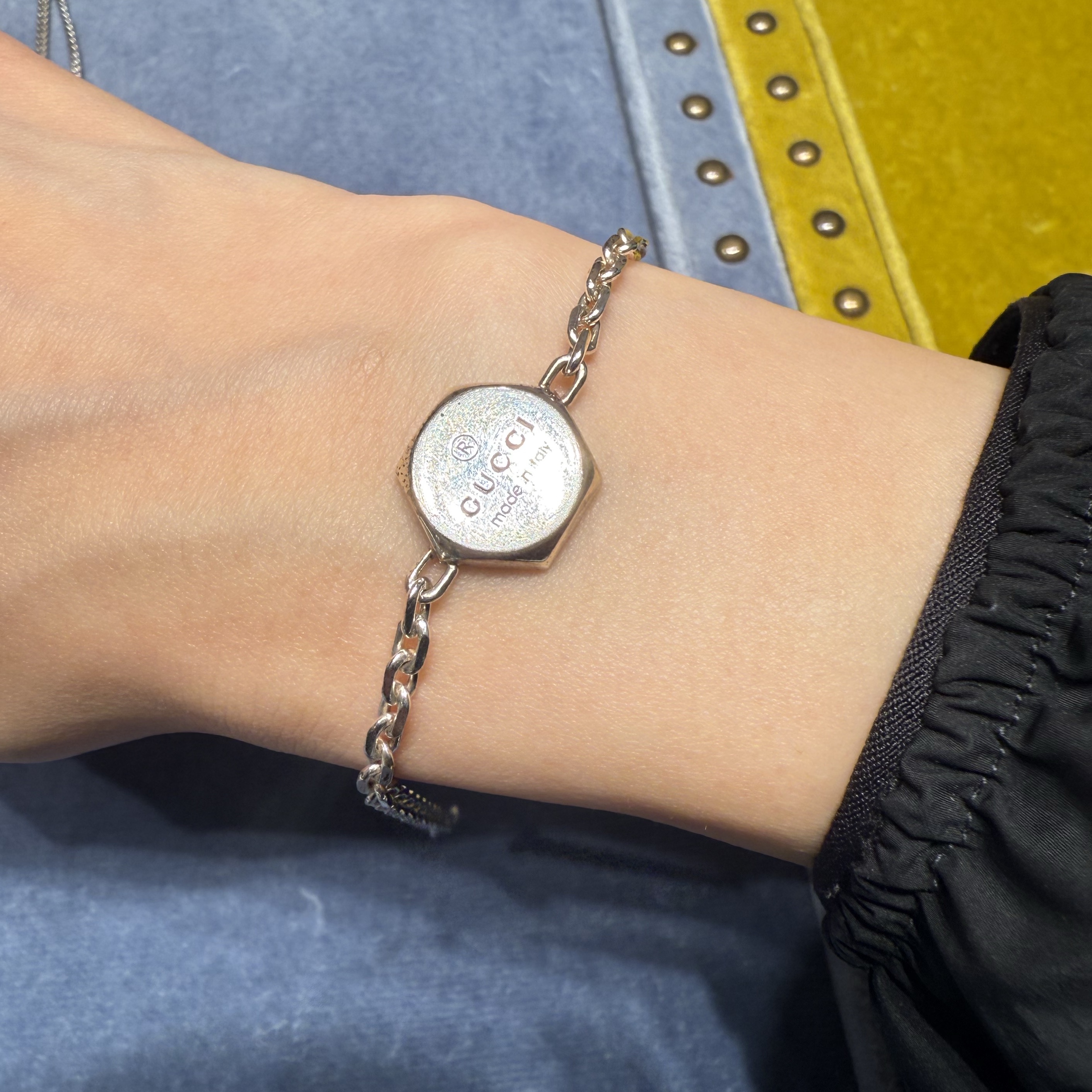 Gucci Trademark Bracelet 925 Sterling Silver 착용 스타일