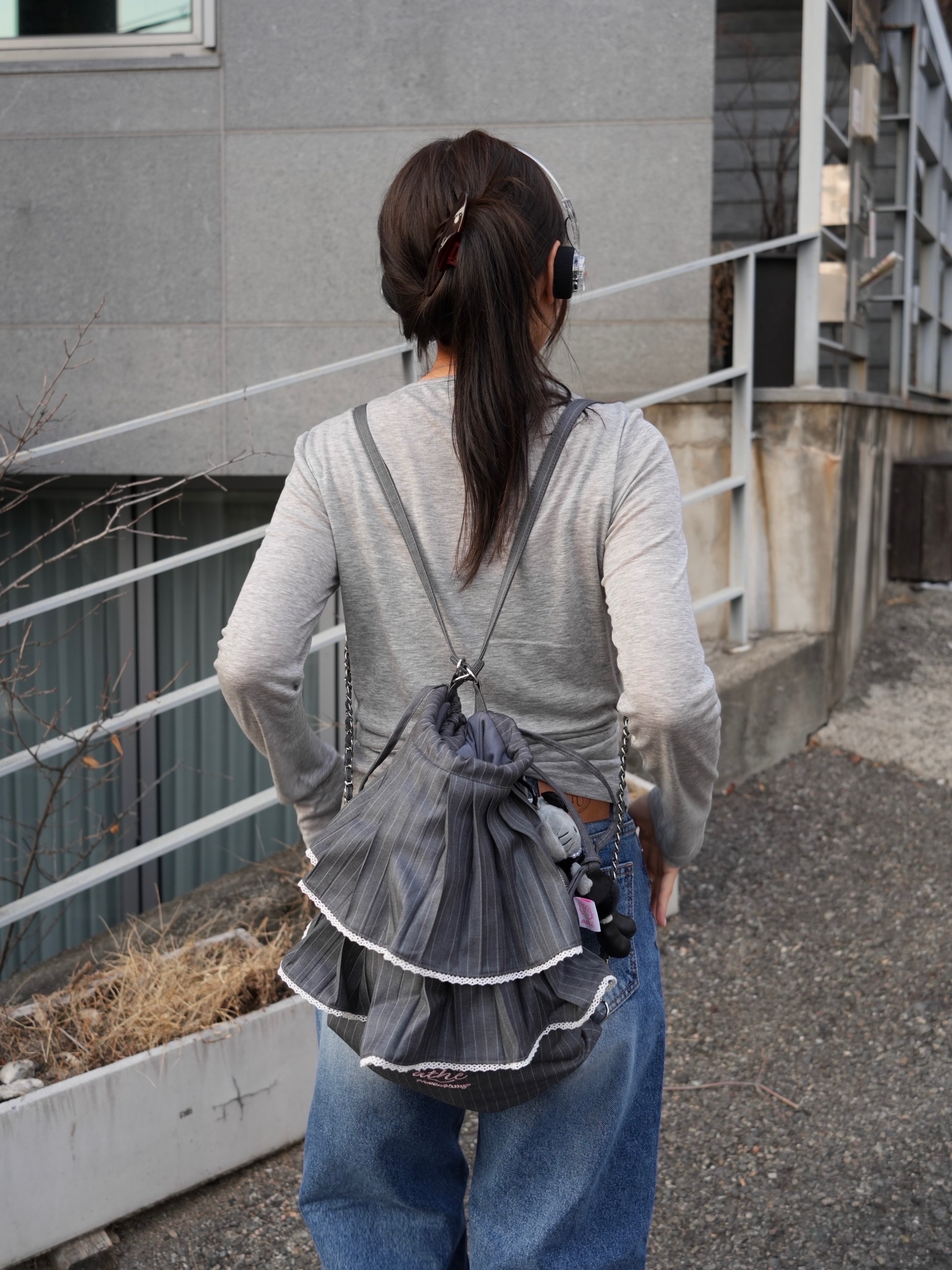 Sanrio Hello Kitty Black Angel Collection Style Up Mascot Dress Gray, MONDO Freestyle On Ear Headphone Transparent 착용 스타일 - 5