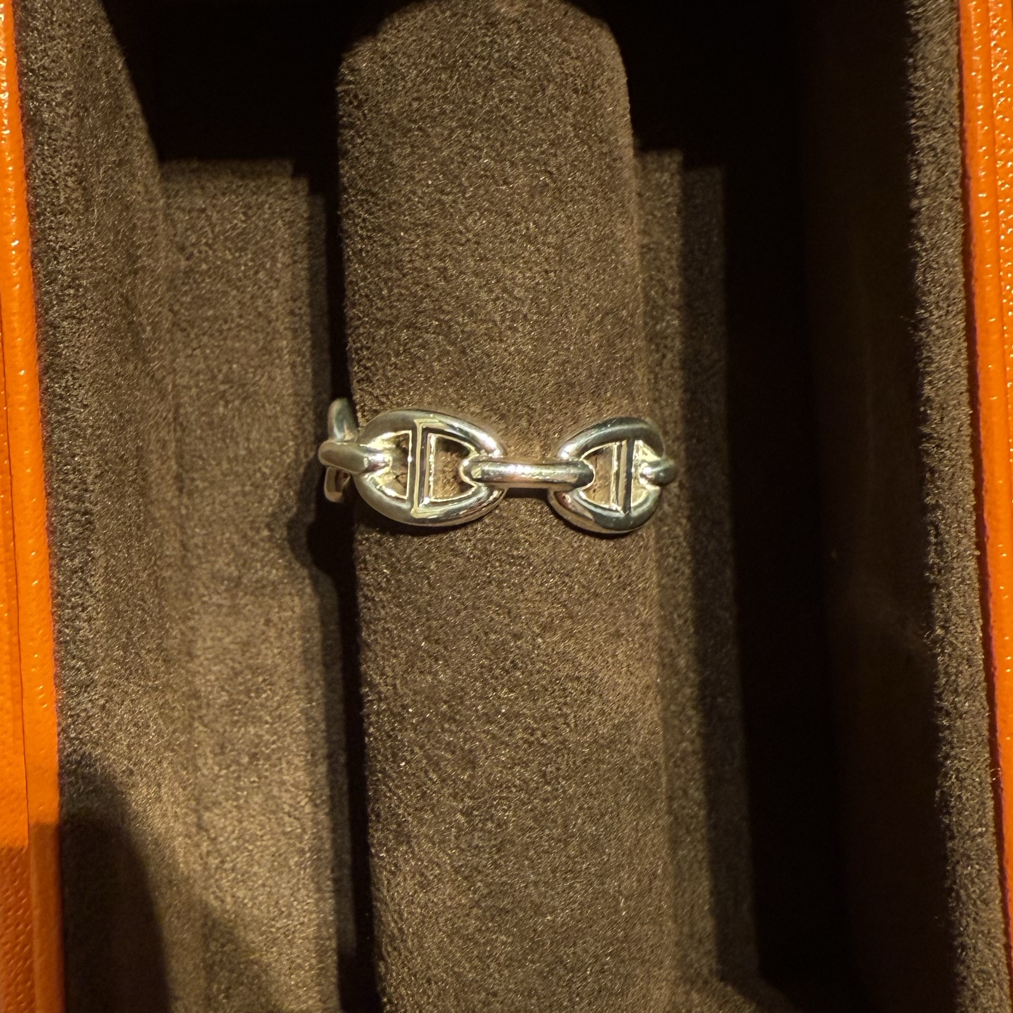 (W) Hermes Small Chaine D'Ancre Enchainee Ring Sterling Silver 착용 스타일